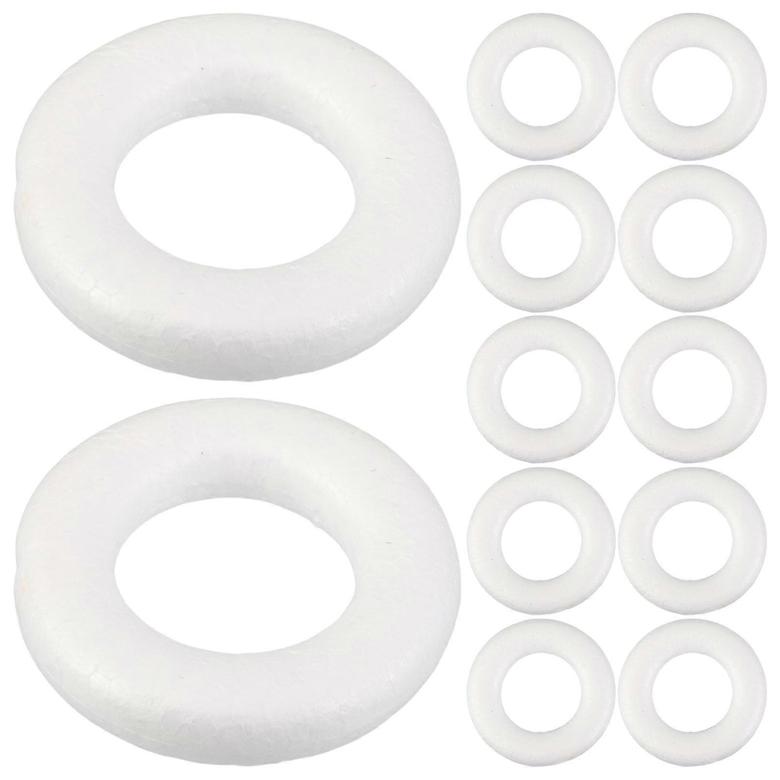 100Pcs Foam Wreath Forms for Crafts Small White Foam Rings for Wedding Projects