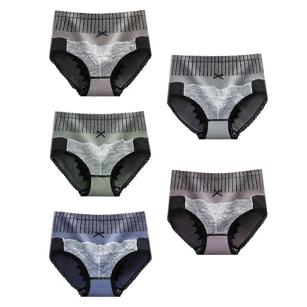 Breathable High Waist Underpants Women Postpartum Care Assorted Color And High Elasticity For Abdomen Support 5Pcs