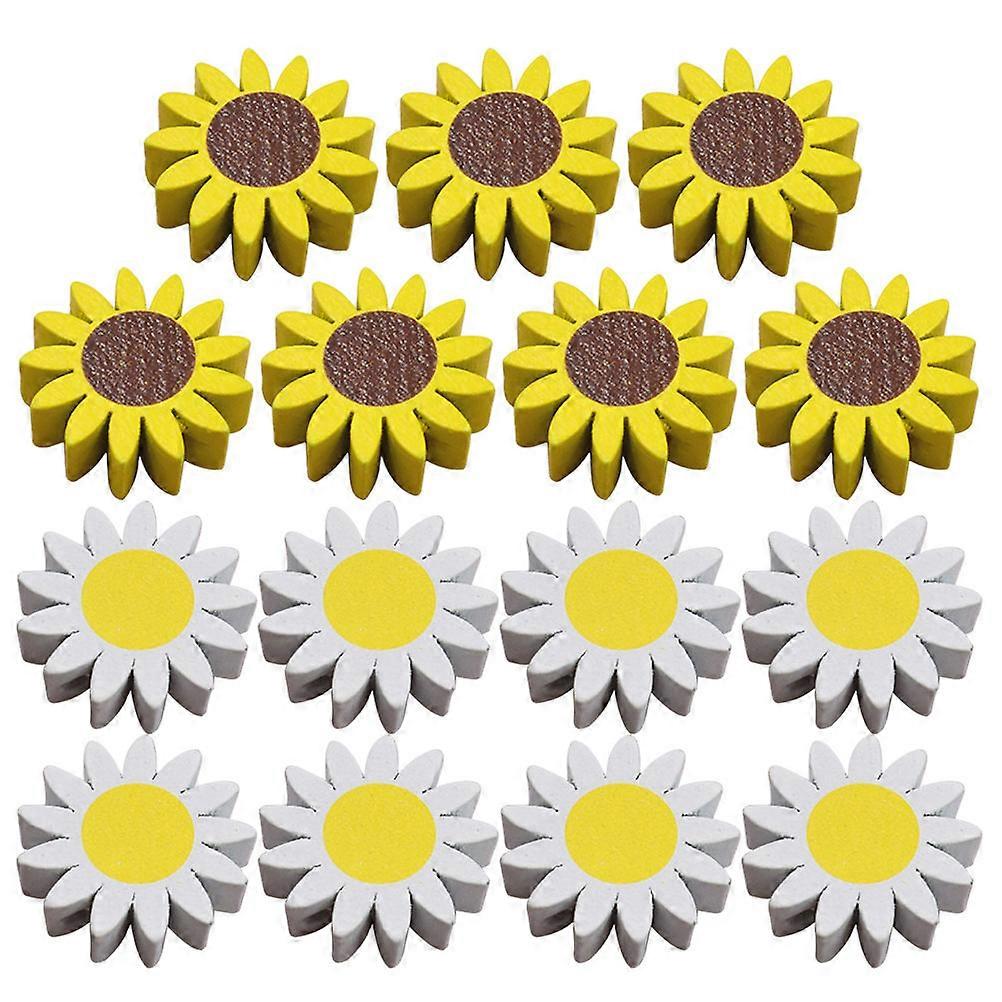 Wooden Beads for DIY Sunflower Wood Beads 150Pcs Assorted Colors