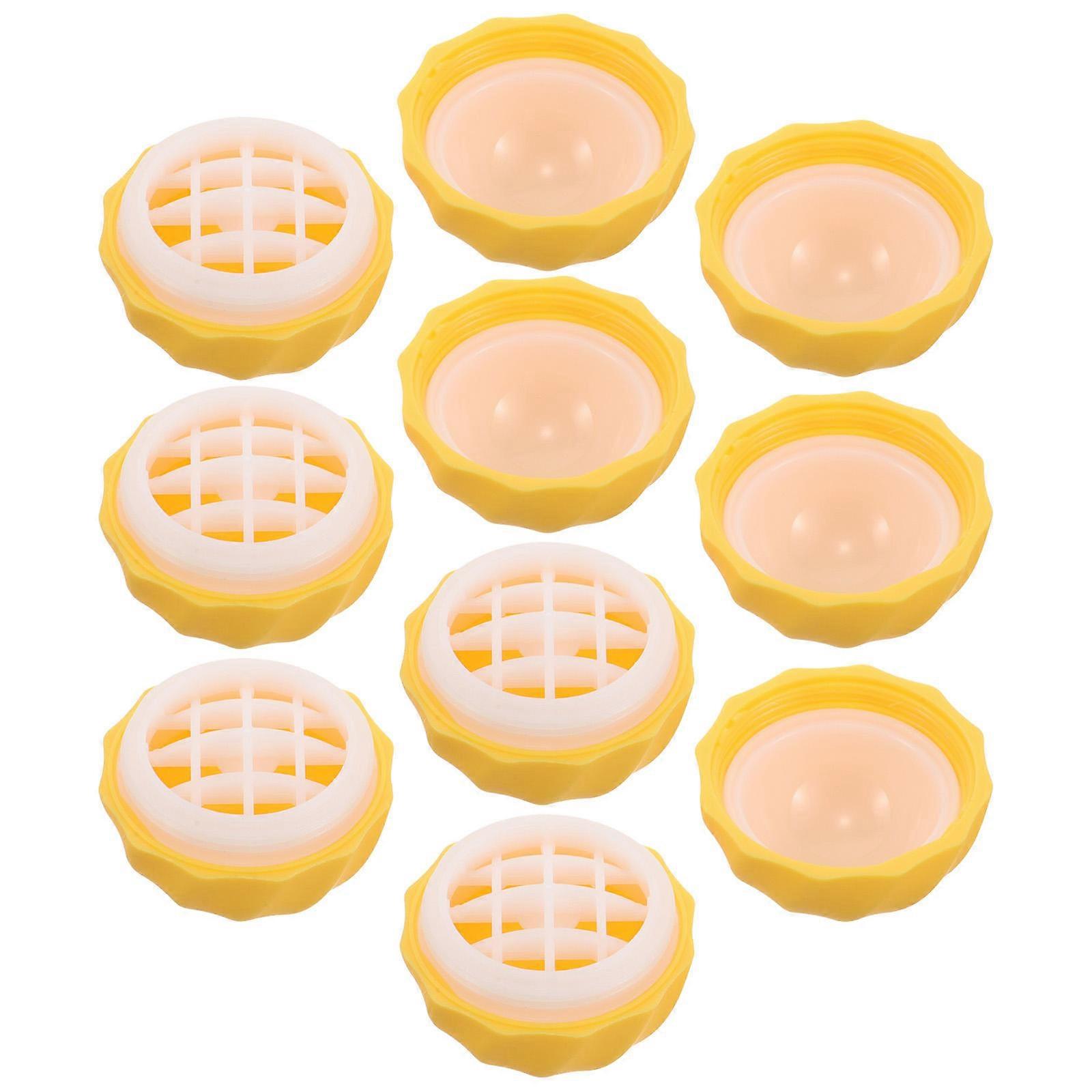Round Plastic Empty Lip Balm Tubes for Storage 10Pcs Yellow Containers