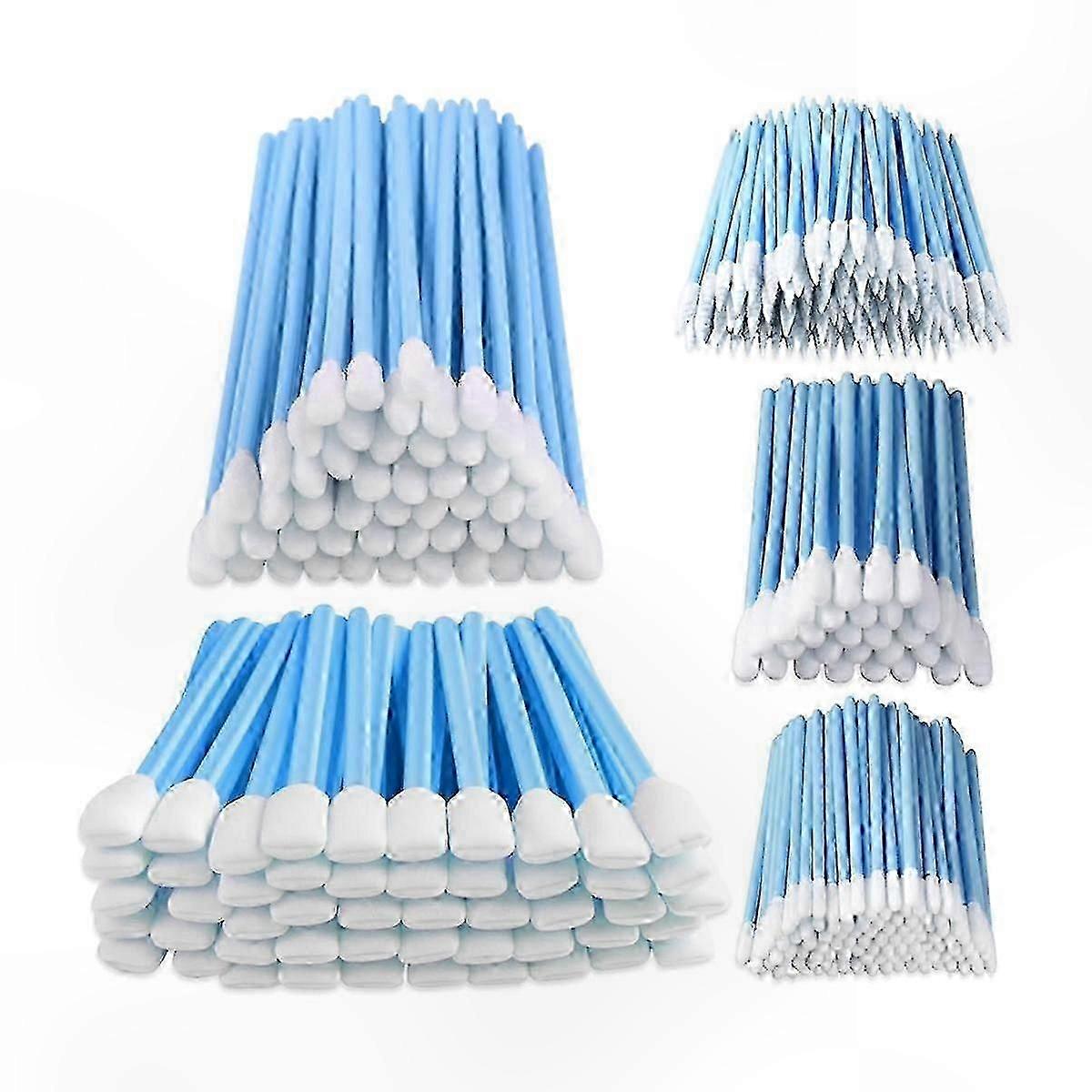100Pcs Foam Tip Cleaning Swabs - Square Round Cleaning Swabs (5 Types), Lab Swab Stick for Inkjet Printer, Camera