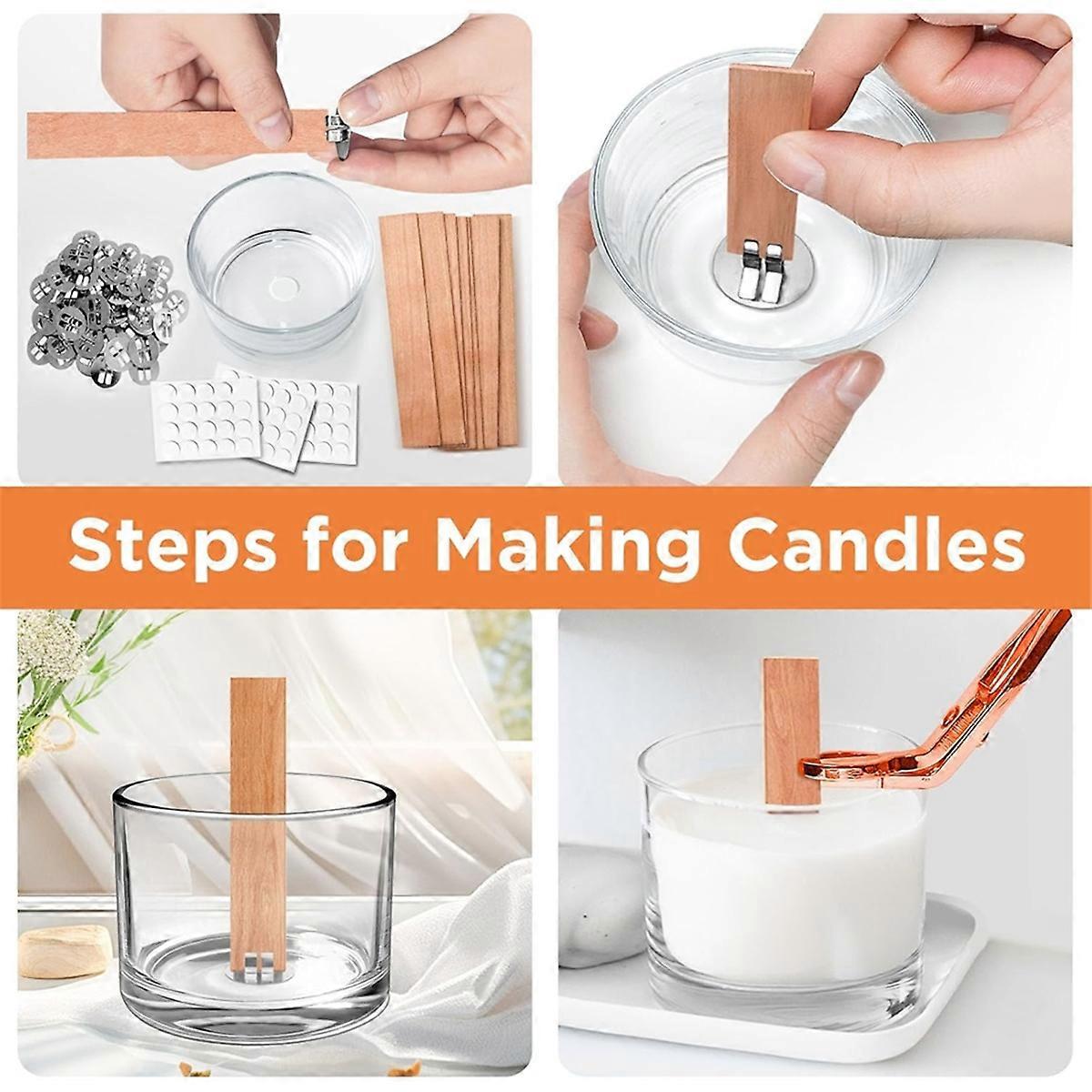 120 Pcs Wicks for Candles Making with Trimmer for 8 Oz