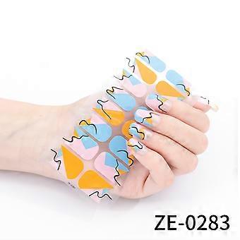 16 Pcs 3D Onion Powder Hot Stamping Nail Stickers with Nail File, Adhesive Nail Art Decals