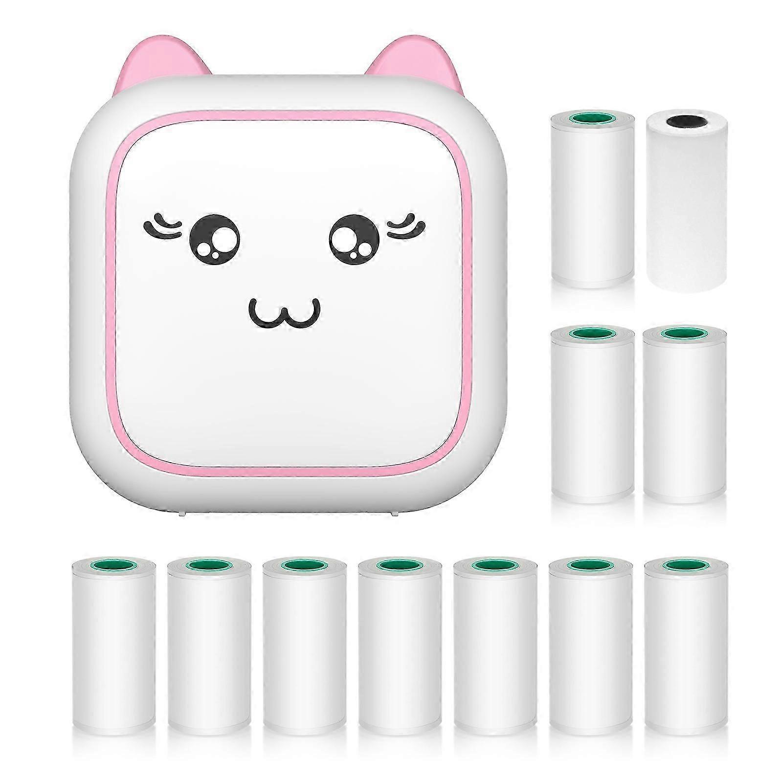 Mini Portable Thermal Sticker Printer with Inkless Instant PPrinting, BT Connection for iOS & Android, Comes with Paper Rolls