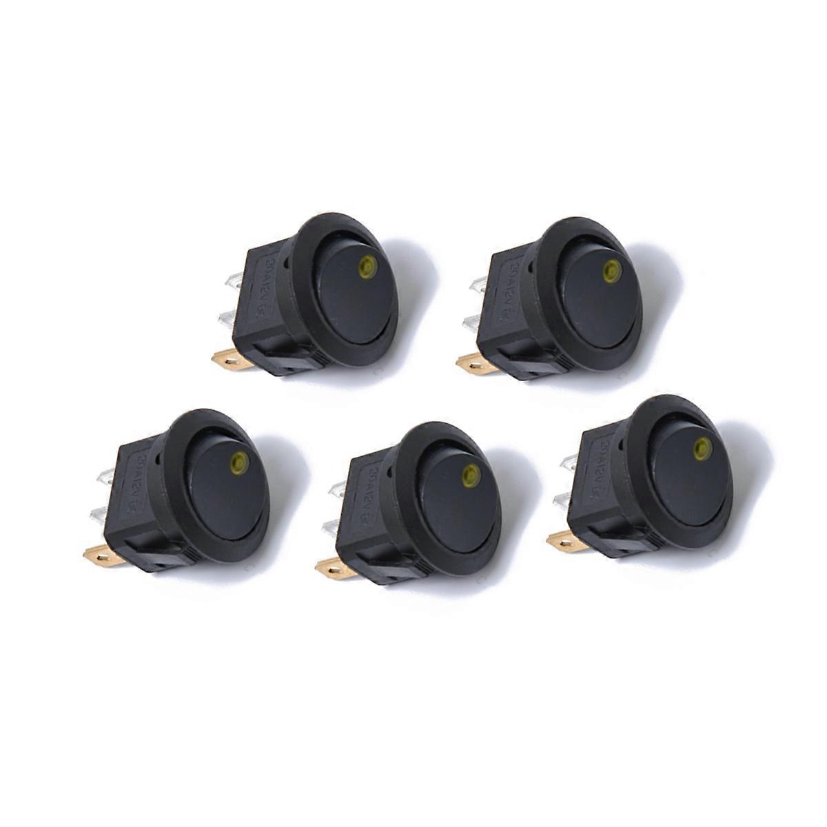 12V Car Control Plastic Rocker Switches with on Off Function 15Pcs Yellow Light