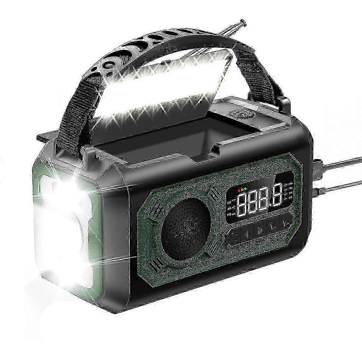 12000MAh Emergency Weather Radio Hand Crank Radio Solar Radio Portable AM/FM/ Radio with Flashlight Reading Lamp-B 26s