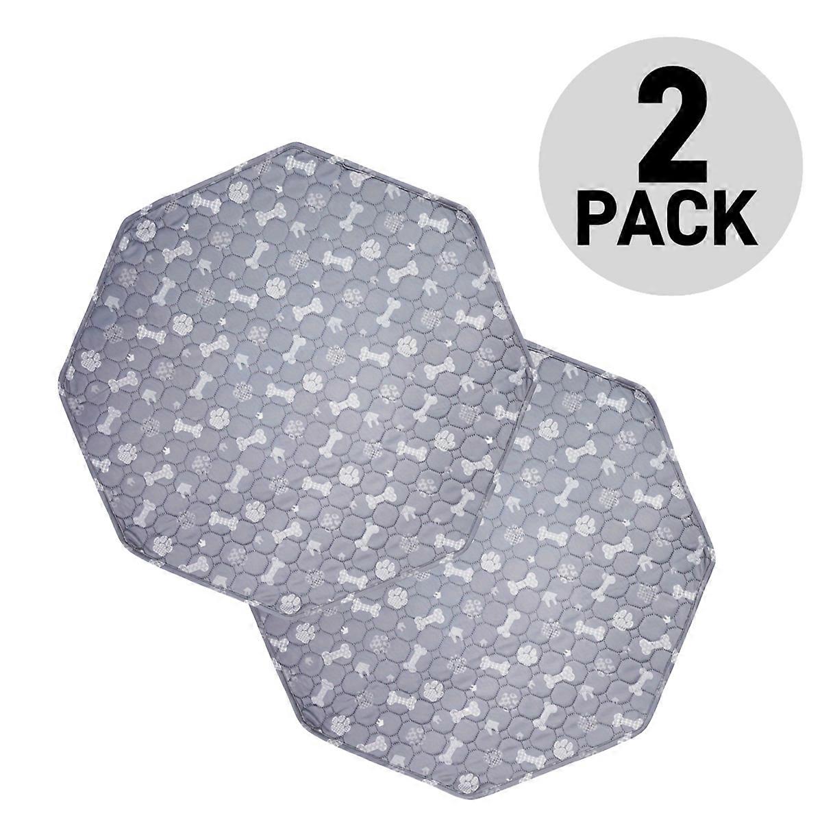 2PCS Washable Dog Pee Pad Blanket Reusable Pet Cat Dog Sleep Play Bed Mat Large Size Anti Slip Training Pads Octagonal Cage Mats