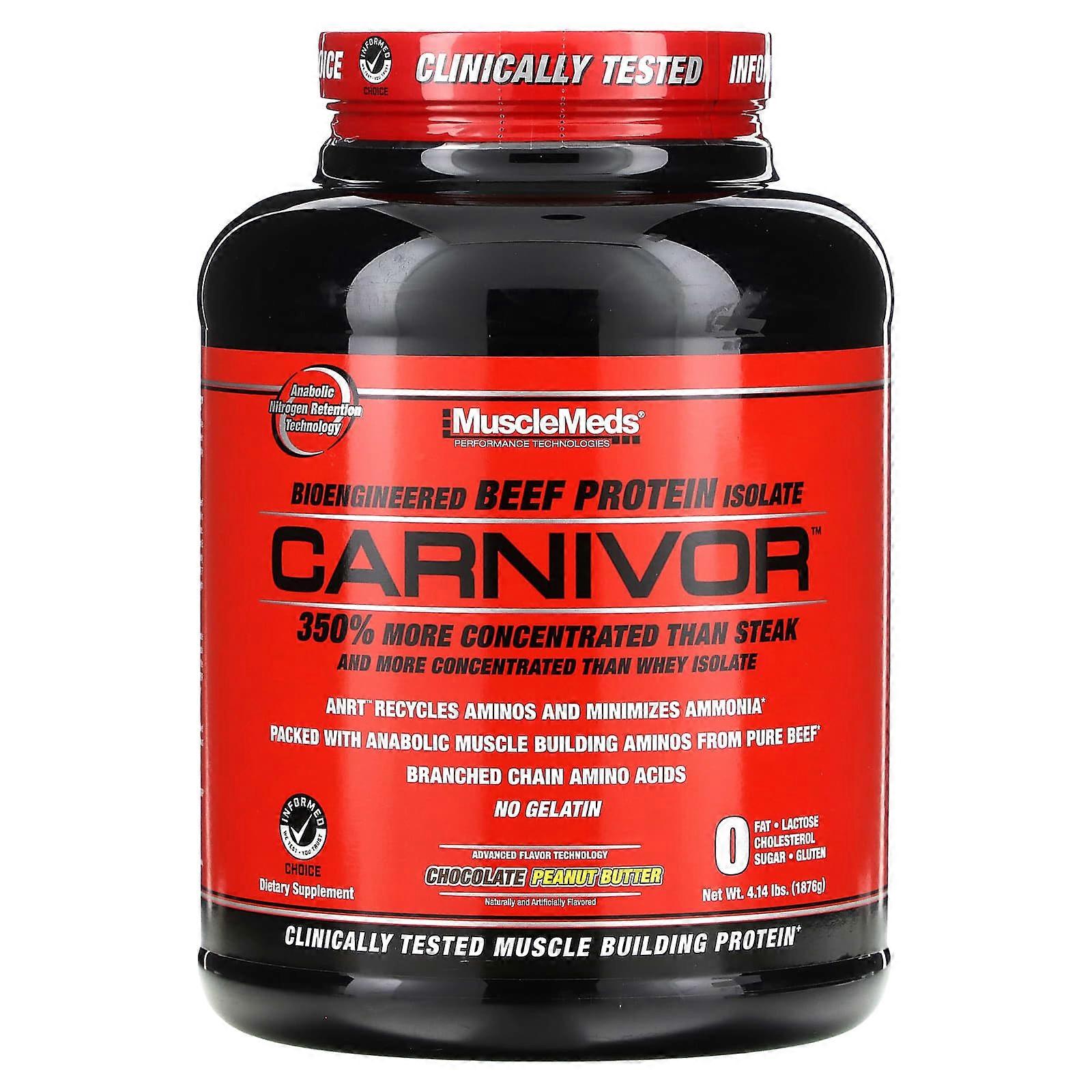 Carnivor, Bioengineered Beef Protein Isolate, Chocolate Peanut Butter,  4.14 lbs (1,876 g)
