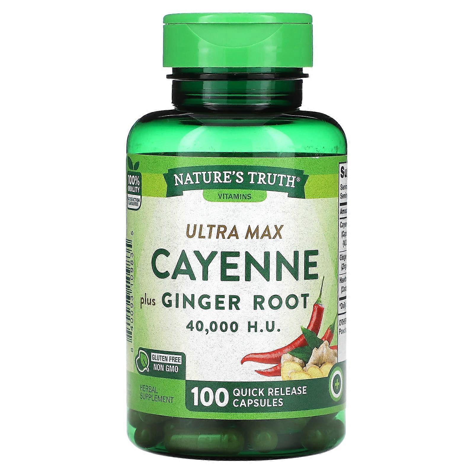 Vitamins, Ultra Max Cayenne Plus Ginger Root, 100 Quick Release Capsules