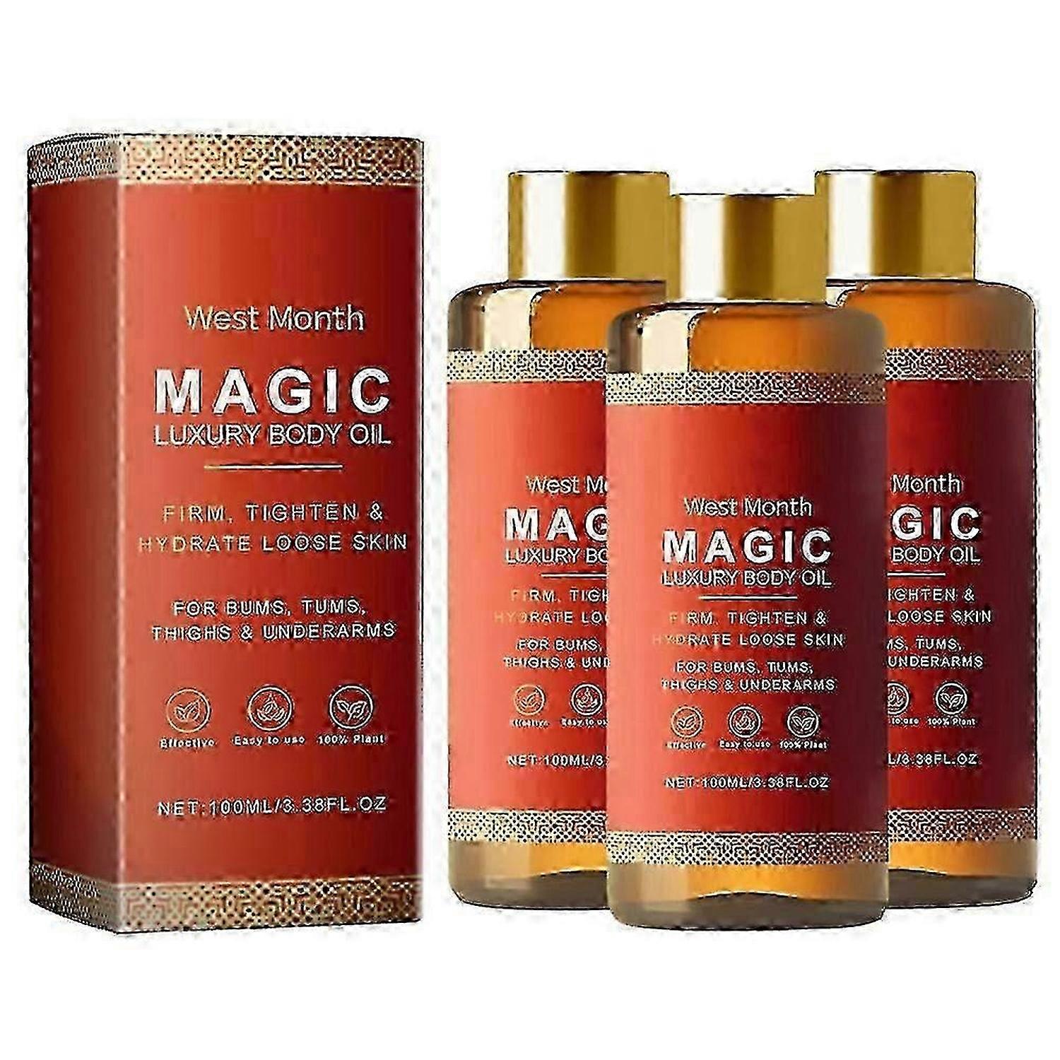 マジックボディオイル - 100ml、肌、太もも、お腹をふっくら、引き締め、ハリを与え、潤いを与えます