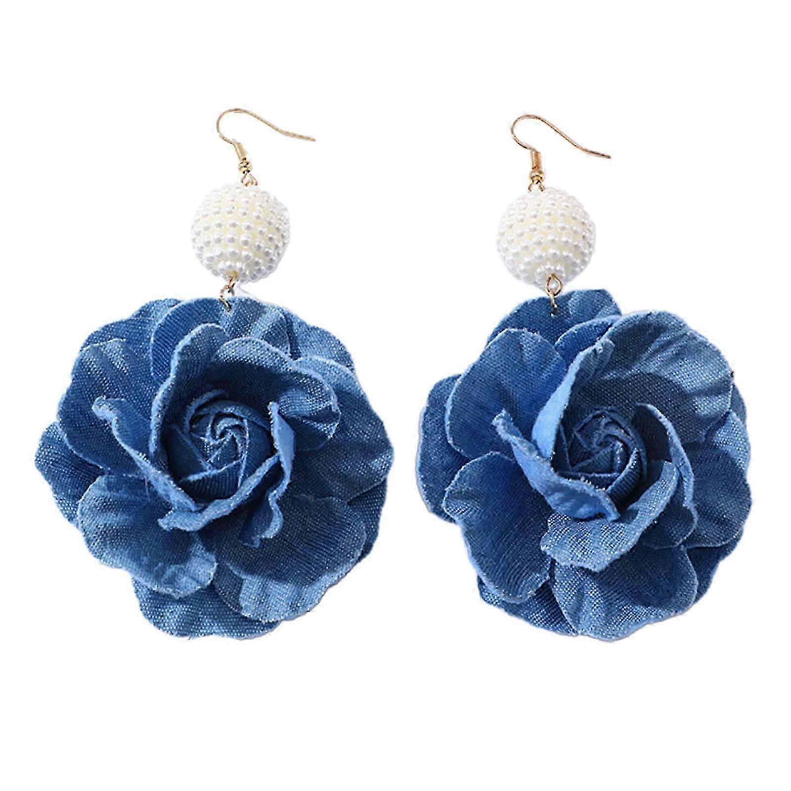 Camellia Floral Drop Earrings for Women's