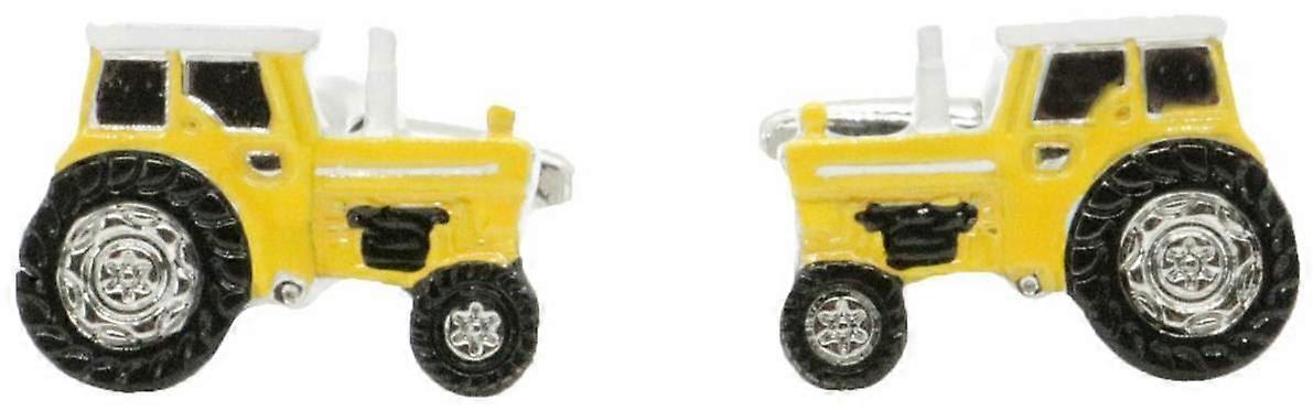 David Van Hagen Tractor Cufflinks - Yellow