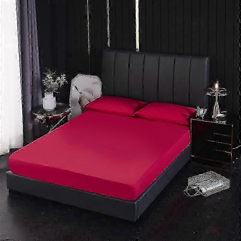 Multi Size Bed Sheet Waterproof Solid Bed Fitted Sheet Mattress Covers Elastic Band For Four Corners (Bed sheets only)