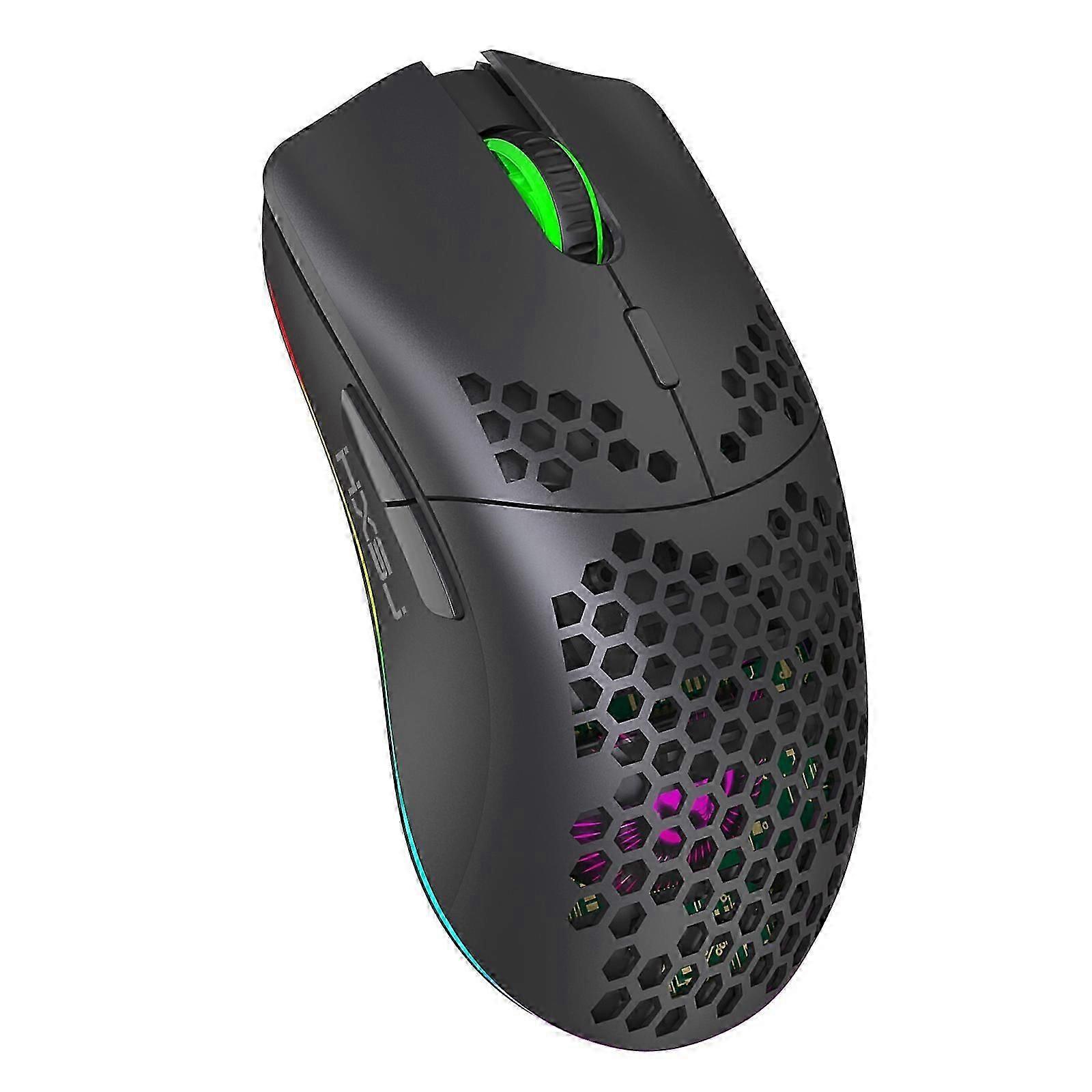HXSJ T66 7 Keys Colorful Lighting Programmable Gaming Wireless Mouse