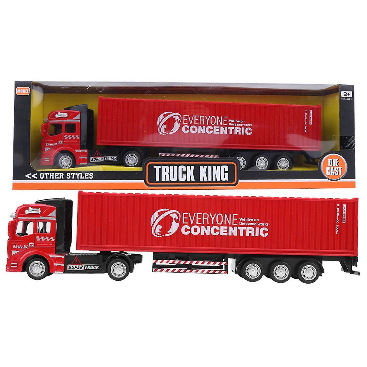 1:48 Legering Container Lastbil Model Legetøj Meget Simuleret Børnebil Legetøj Køretøj Rød Container Lastbil