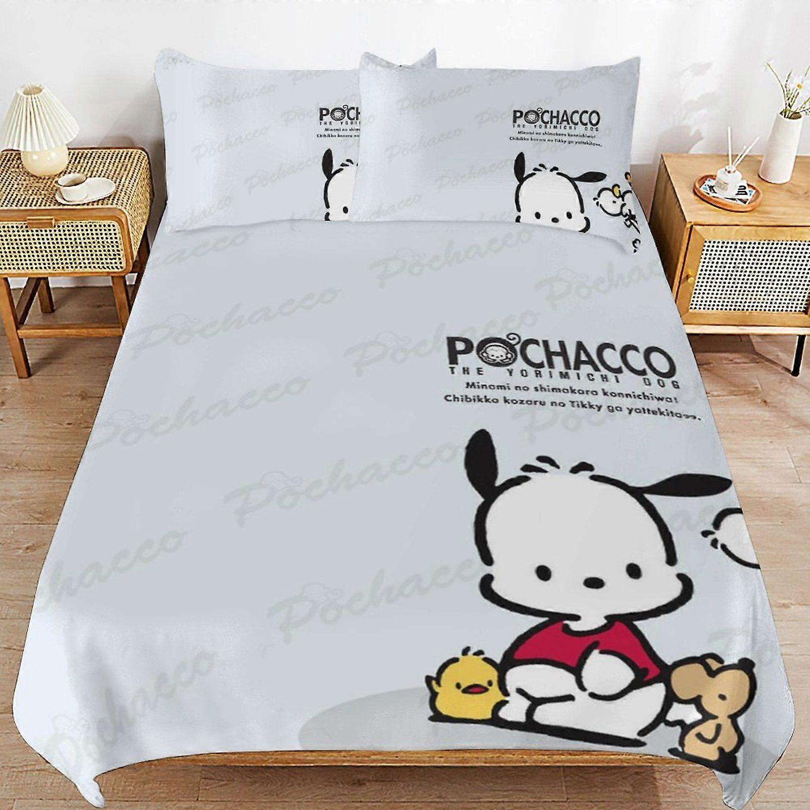 w597 Pochacco Finition épurée Texture douce Composition durable Fermeture éclair latérale Ensemble de housse de couette Usage de nuit m597