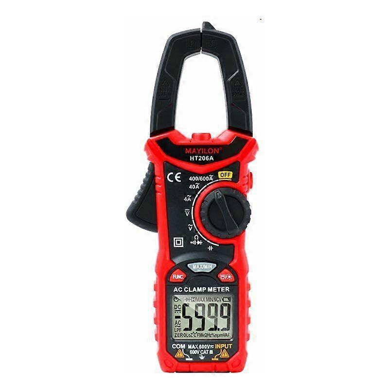 AC/DC Digital Clamp Meter, 0-600A Professional TRMS Multimeter, Measures Current/Voltage/Diode/Temperature/Resistance/Frequency/Diode/Capacitance/Dut