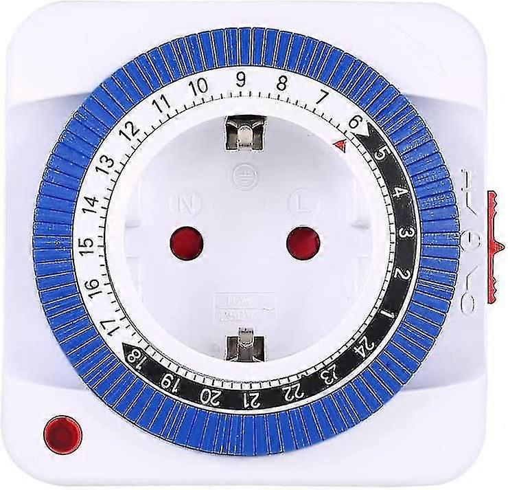 Timer Socket, 24 Hour Mini Electric Socket Timer, Indoor Timer Socket, Programmable Timer Socket Holds 96 Knots(1 Knot=15 Minutes)
