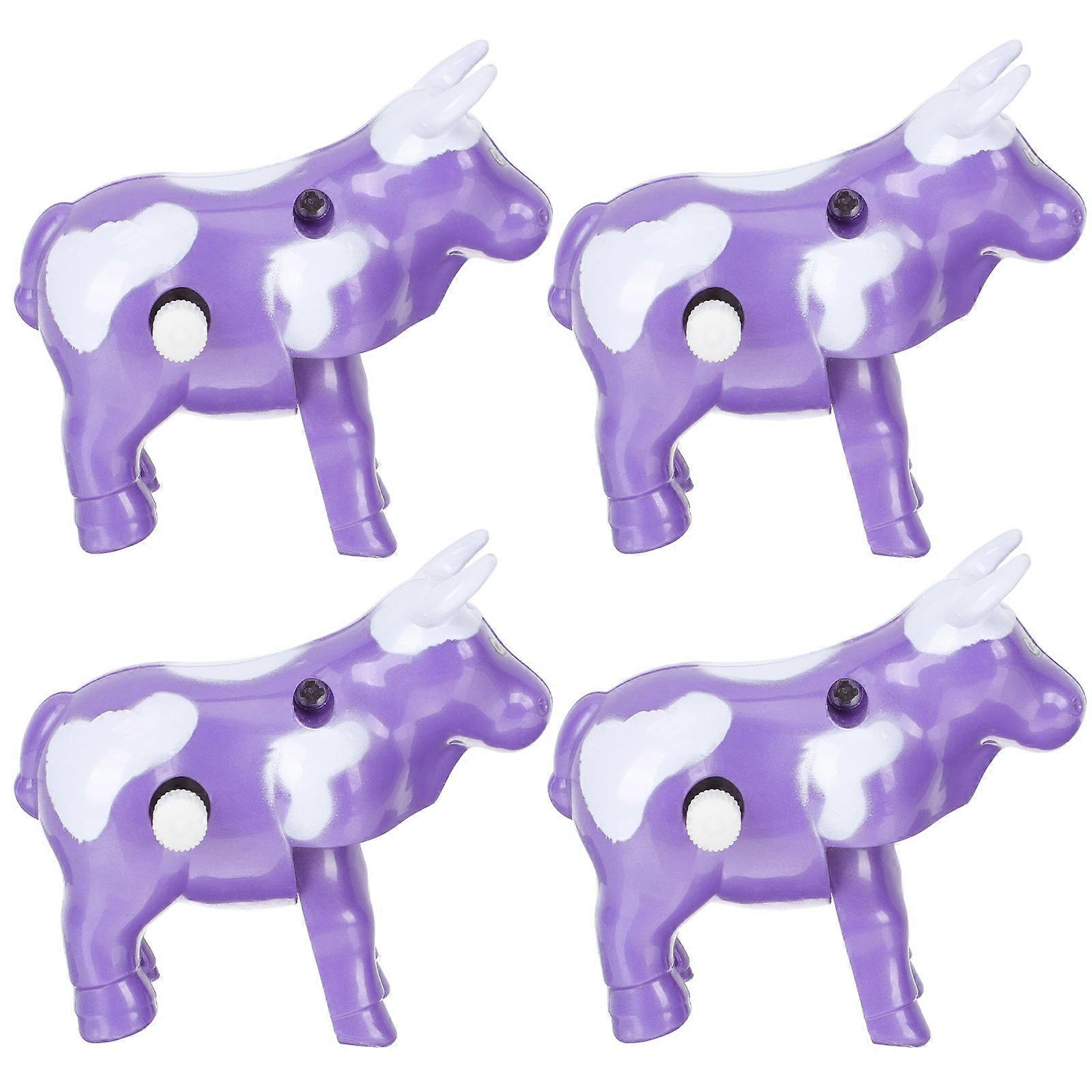 -Up Cow Toy Model for Playing 4Pcs Clockwork Cattle Playthings