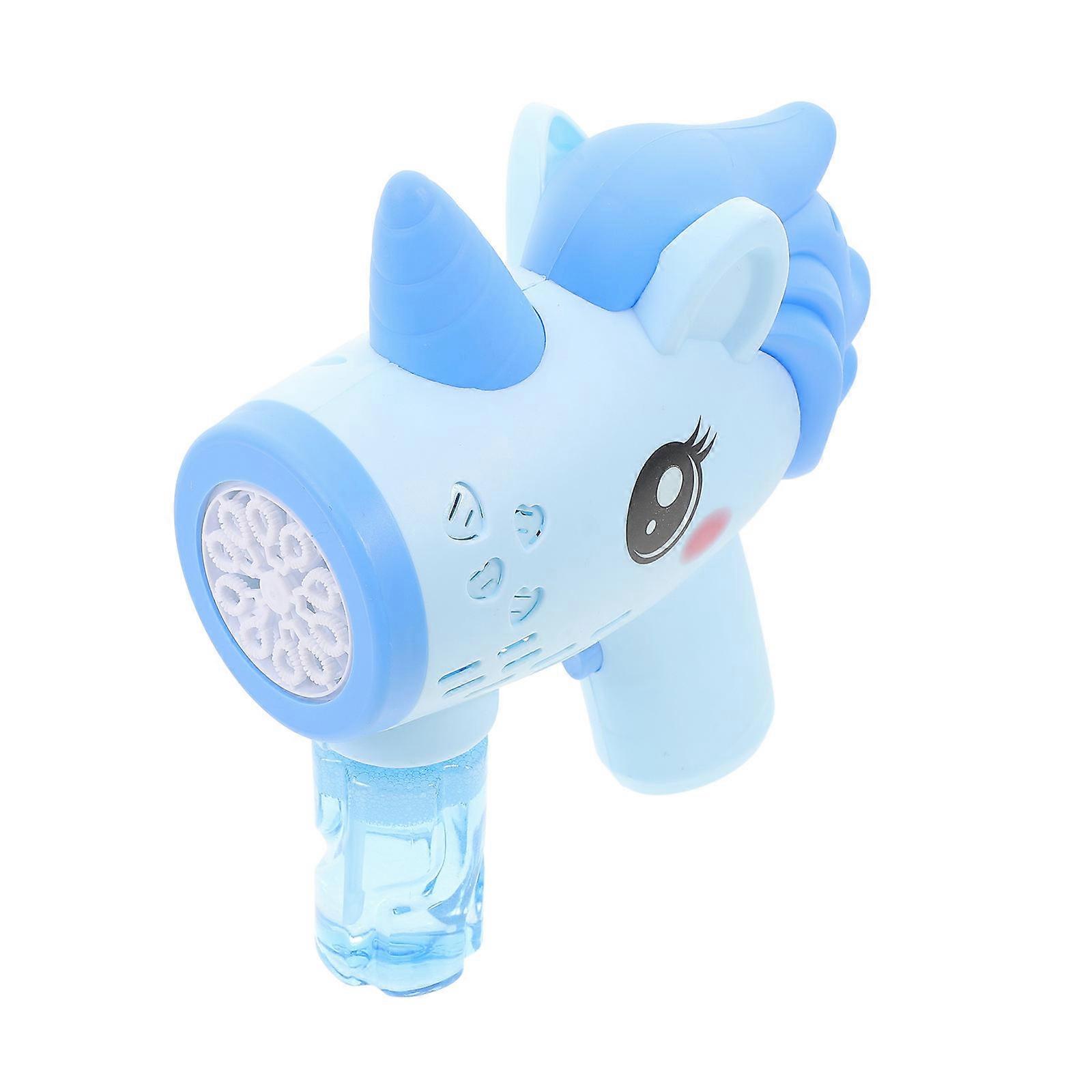 Handheld Automatic Bubble Blue Unicorn Bubble Blower No Battery