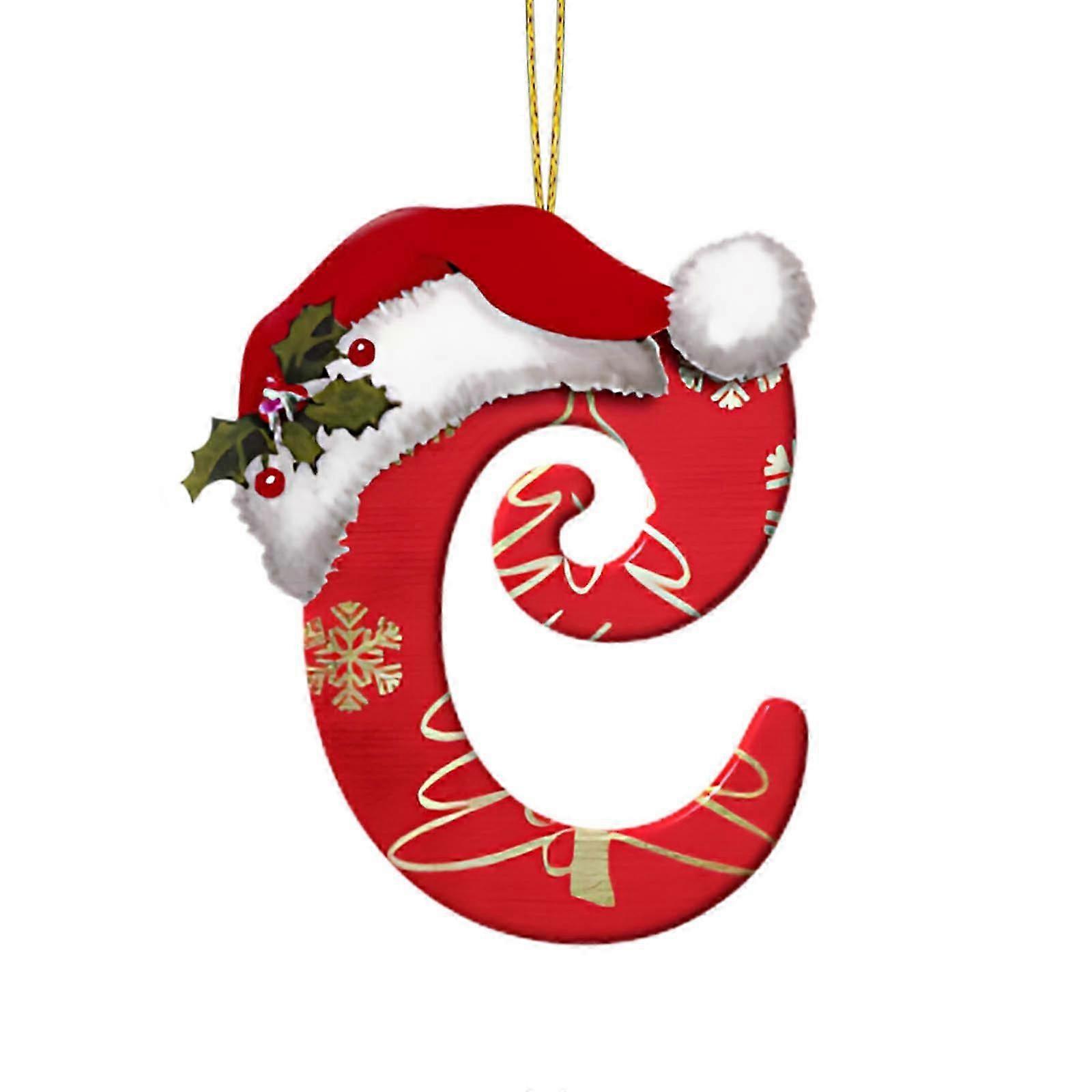 Custom Xmas Tree Decorations with 26 Letter Pendants for Holiday
