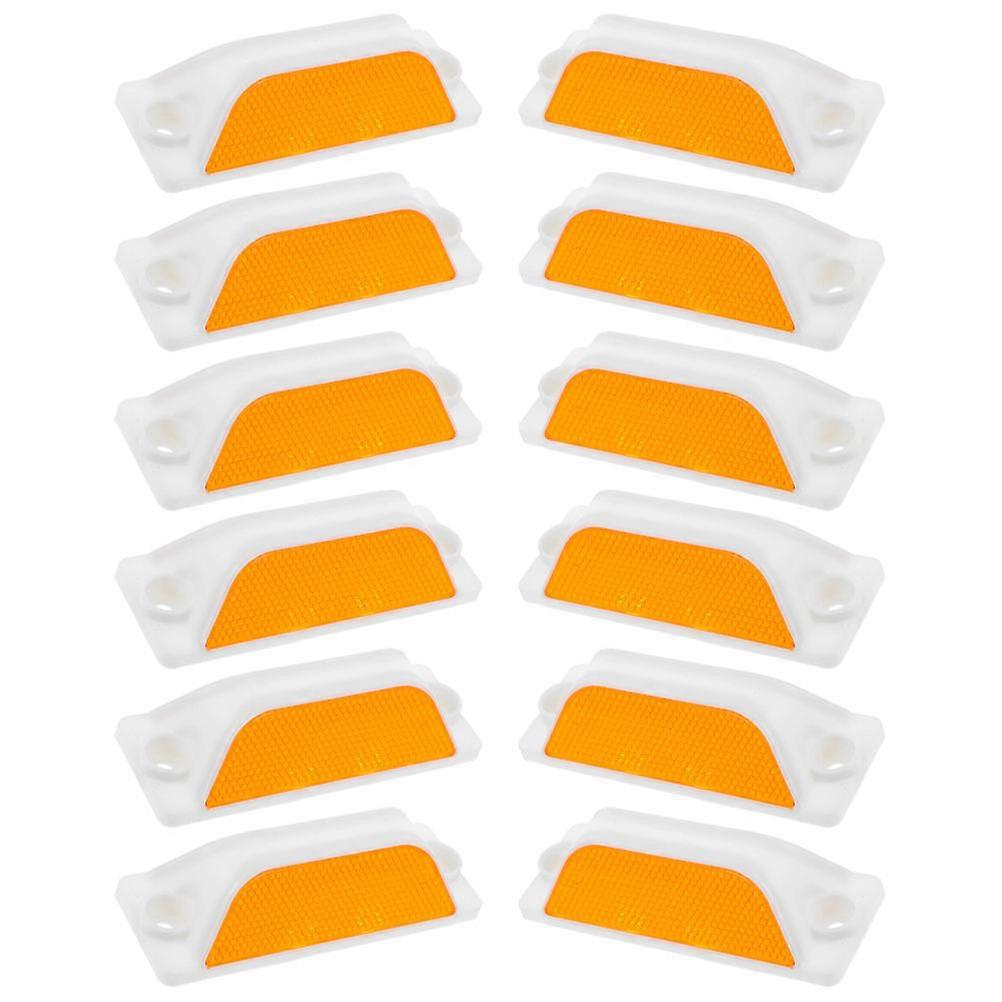 Reflective Road Markers Rectangular for Night Driving Safety 12Pcs Set