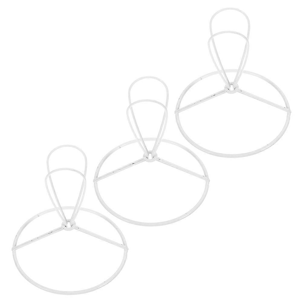 Lamp Shade Frame White Iron for Metal Lampshade Support 3Pcs Set