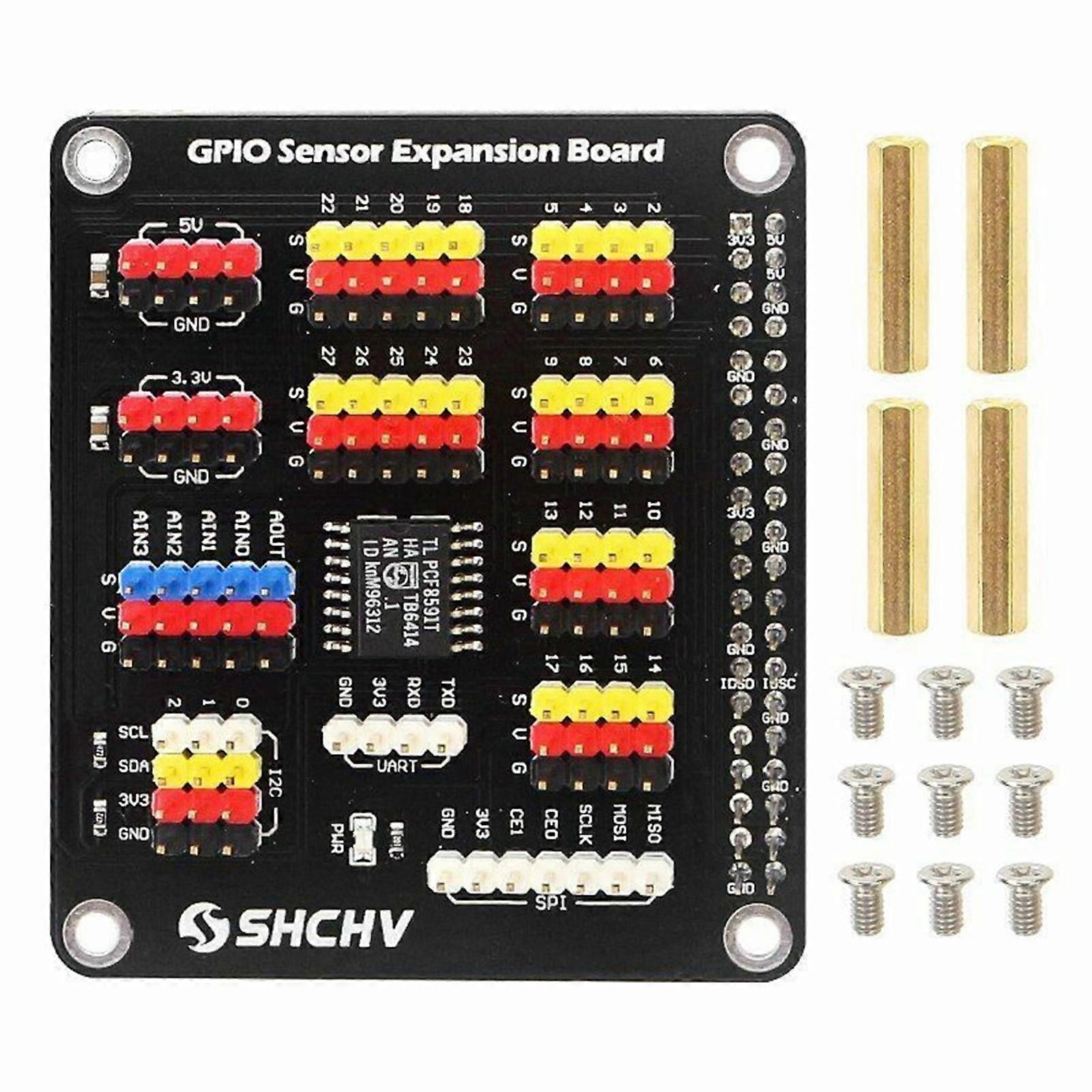 Expansion Board for Raspberry Pi with Analog Input/Output I2C and SPI Interfaces for GPIO Analog Control