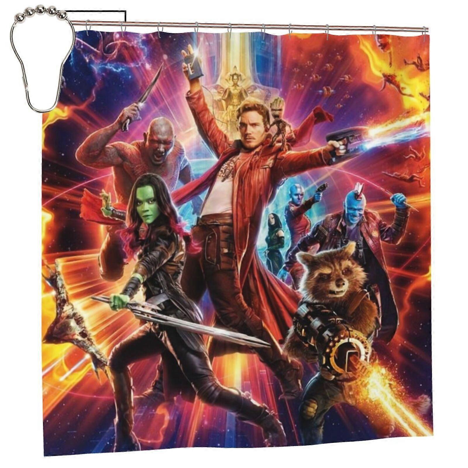 Guardians of the Galaxy Shower Curtain 60x72in, Blackout, Waterproof, Mildew Resistant, Privacy Blocking, Patchwork Art Print, One Size