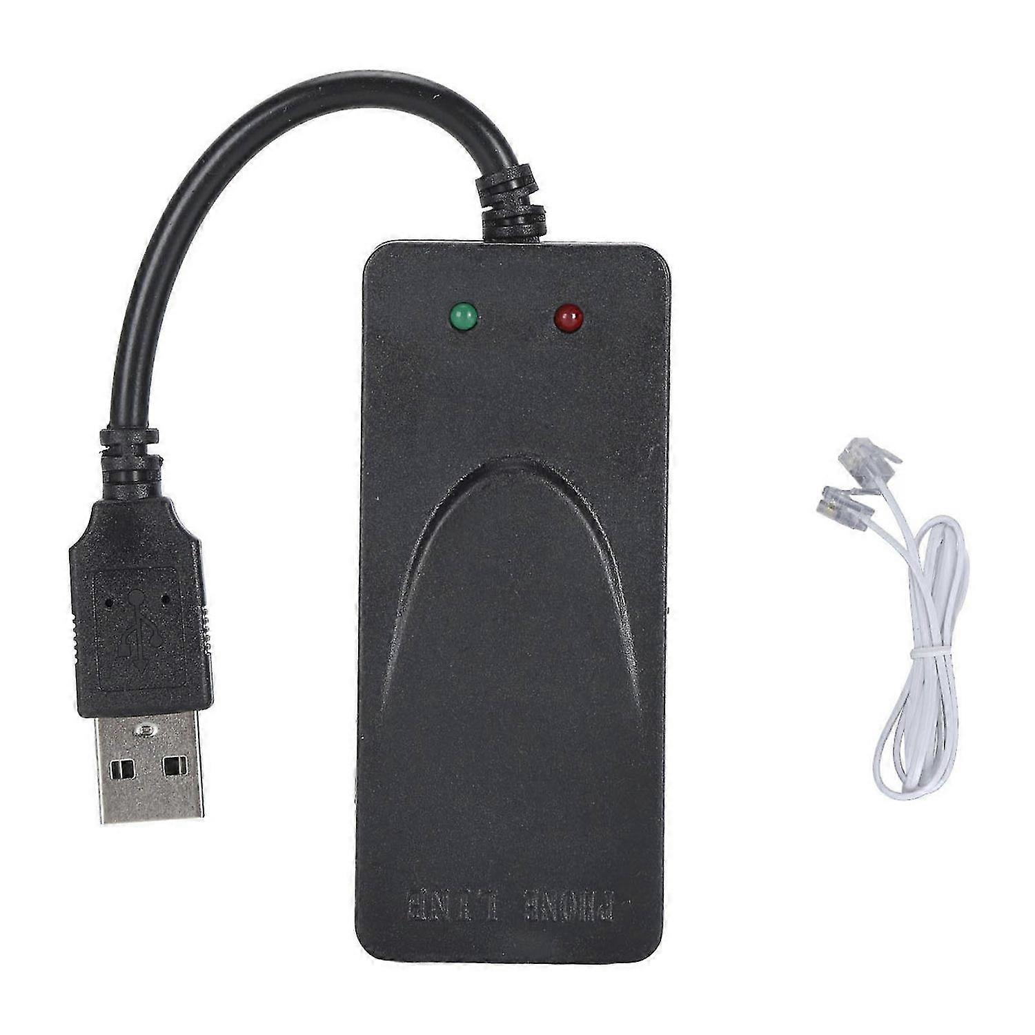 USB 56K External Dial Up Fax Data Modem Dual RJ11 Ports Support Caller ID Computer Laptop Fax Modem for Windows for LINUX