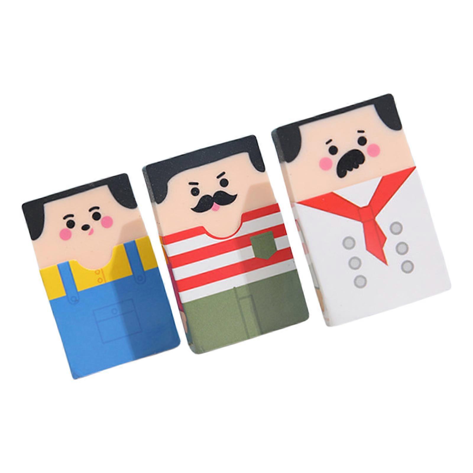 Funny Baldness Men Erasers for Writing Easy Erasing Pencil Eraser for Kid Student Game Reward Christmas Stocking Fillers Multicolor