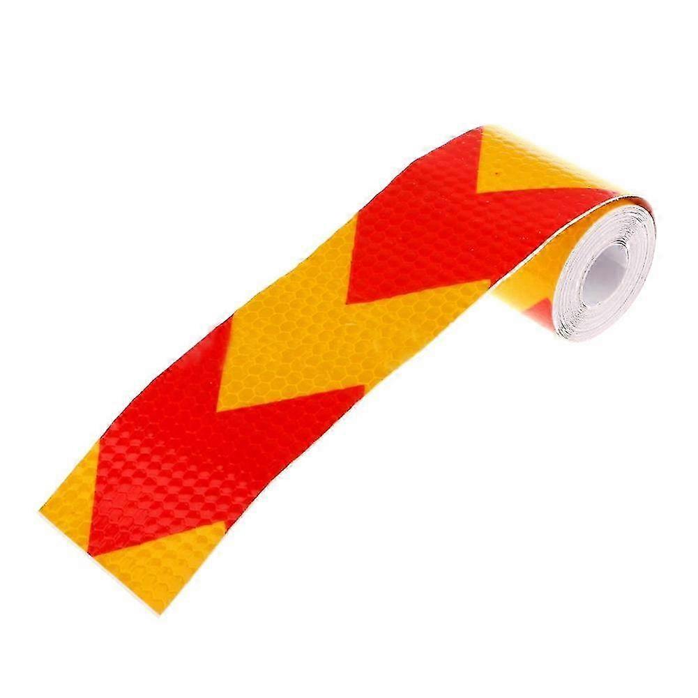 Reflective warning tape for trucks featuring 3M arrow marking design