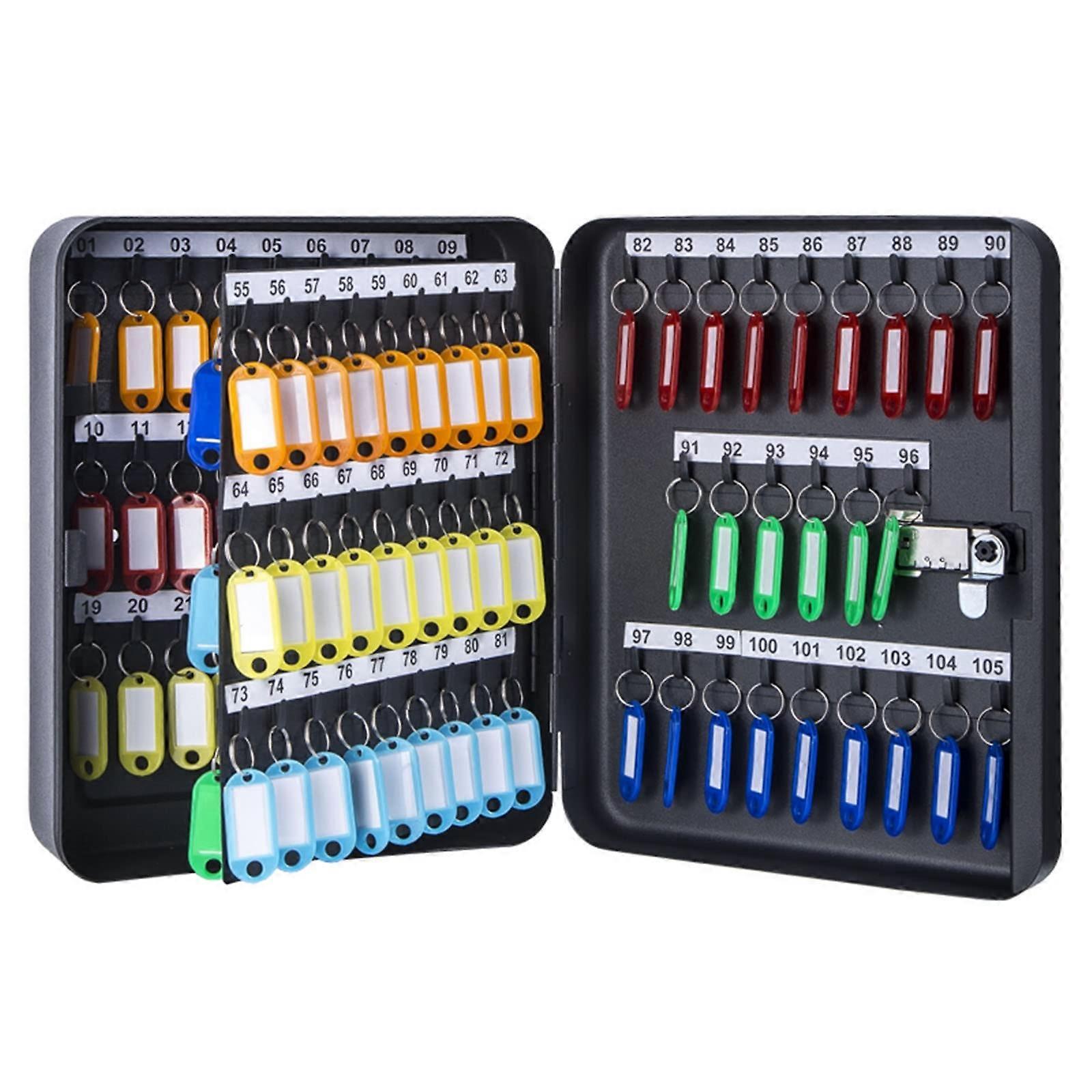 Wall Mount Key Cabinet Metal Key Storage Lock Box With Combination Lock For Home Office And Garage Black 105Bit Size