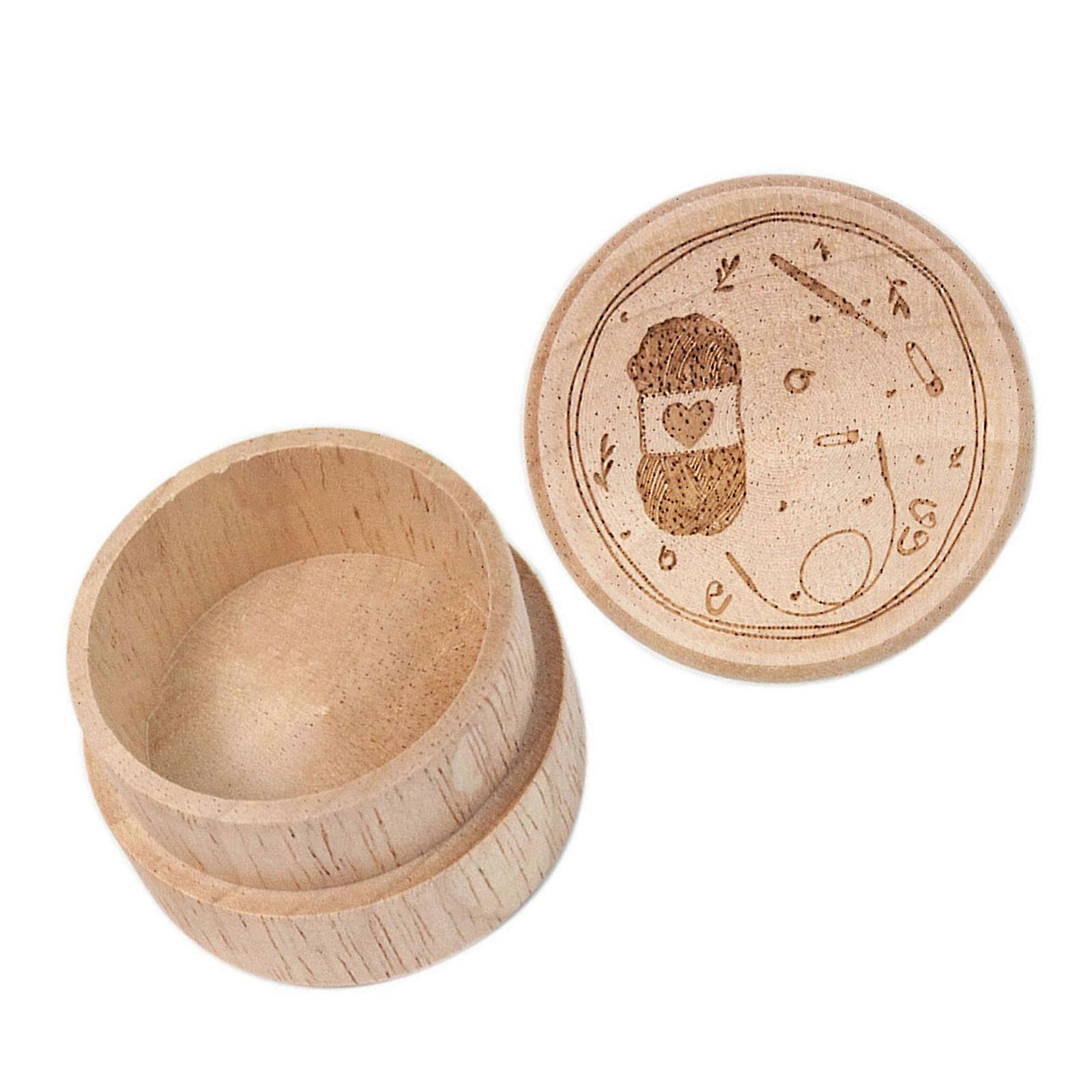 Round Stitches Marker Charm Wooden Locking Stitching Marker with Clasp, Knitting Needle Guage Ruler for Sewing Knitting Multicolor