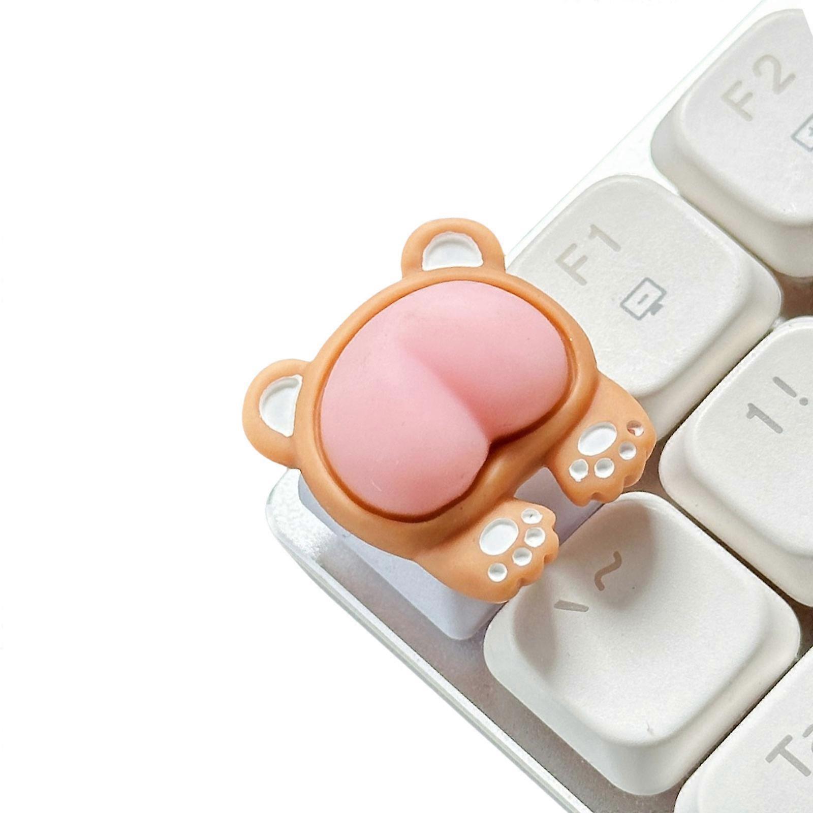 3D Keycap Mechanical Keyboards Pink Piggy Rabbit Cats Bear Butt Original Customizeds Keycap for Keyboards Accessory Multicolor
