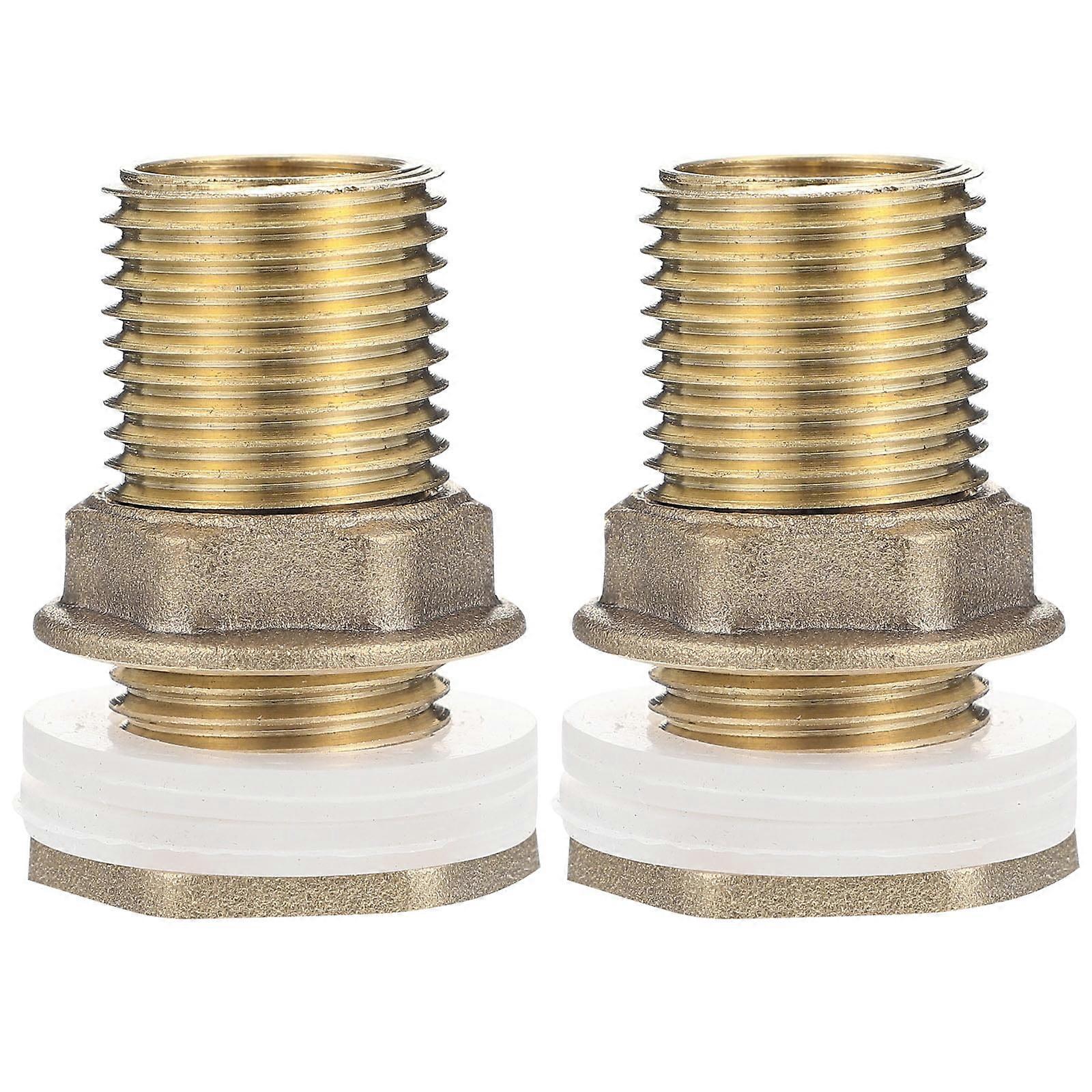 2 Pcs Brass Bulkhead Connector Hose Pneumatic Fitting Adapter with Metric Thread