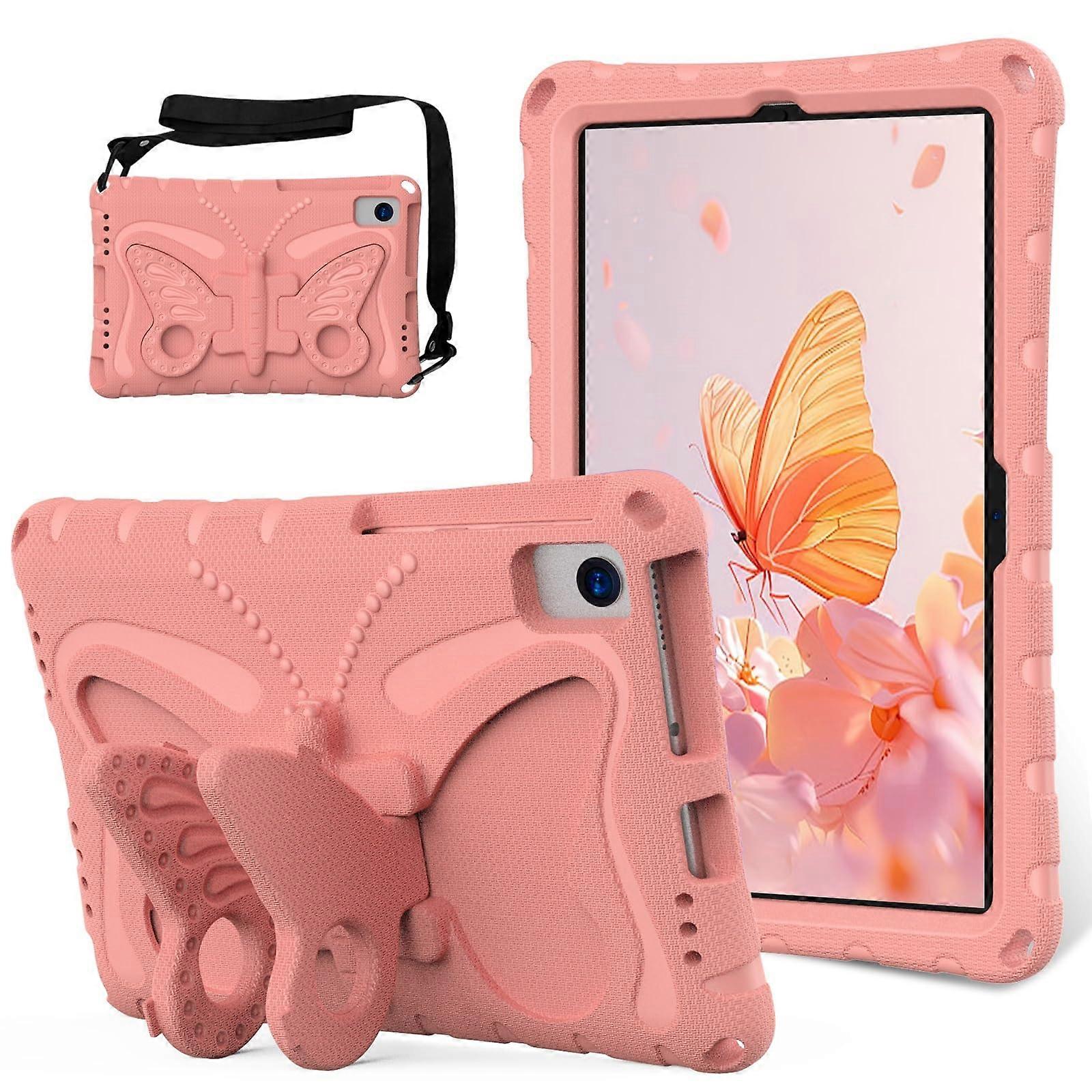 Tablet Case for MatePad SE 11 2024 Shockproof EVA Foam Cover with Shoulder Strap for Kids Pembe