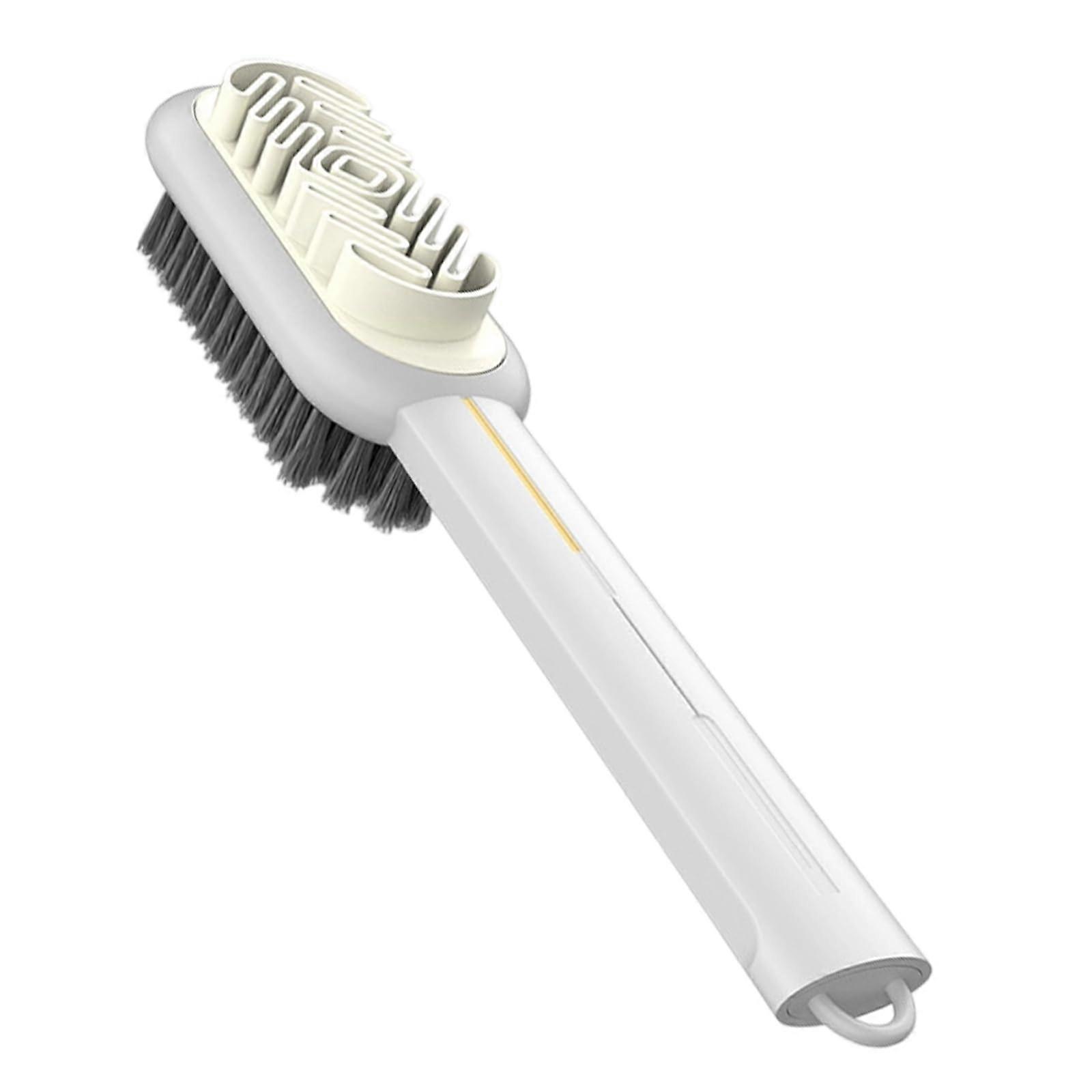 Suede Shoe Brush with Rubber Eraser and Soft Bristles, Long Handle Cleaner for Nubuck