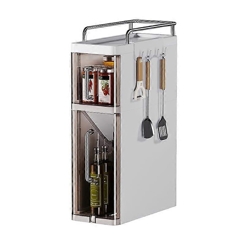 Spice Rack Organizer 3Tier PullOut Cabinet with Drawer for Vertical Kitchen Storage Small Spaces Brown