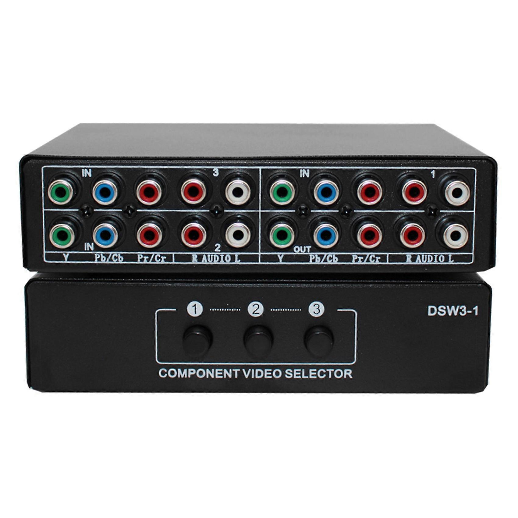 2X RGB Component Switch Selector 5 RCA 3-Way YPBPR Cable Component Switch AV Switcher for PS2 Wii Xbox DVD Player TV