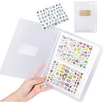 Nail Art Sticker Storage Book Decals Holder Organizer Display Collecting Album, 80 Slots Empty Storage Holder, Easy Photo Album Manicure, HJ-NAT221