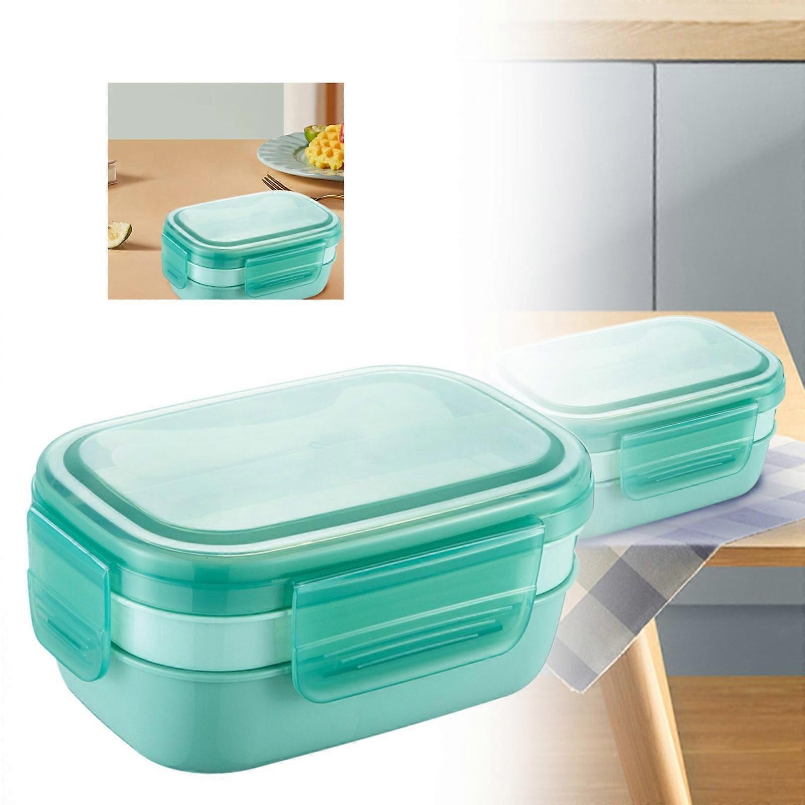 Federra Box Lunch Box Neutral Lunch Box Stackable Split Lunch Box 67 Ounces Built In Cutlery 3 Compartments Microwave And Dishwasher