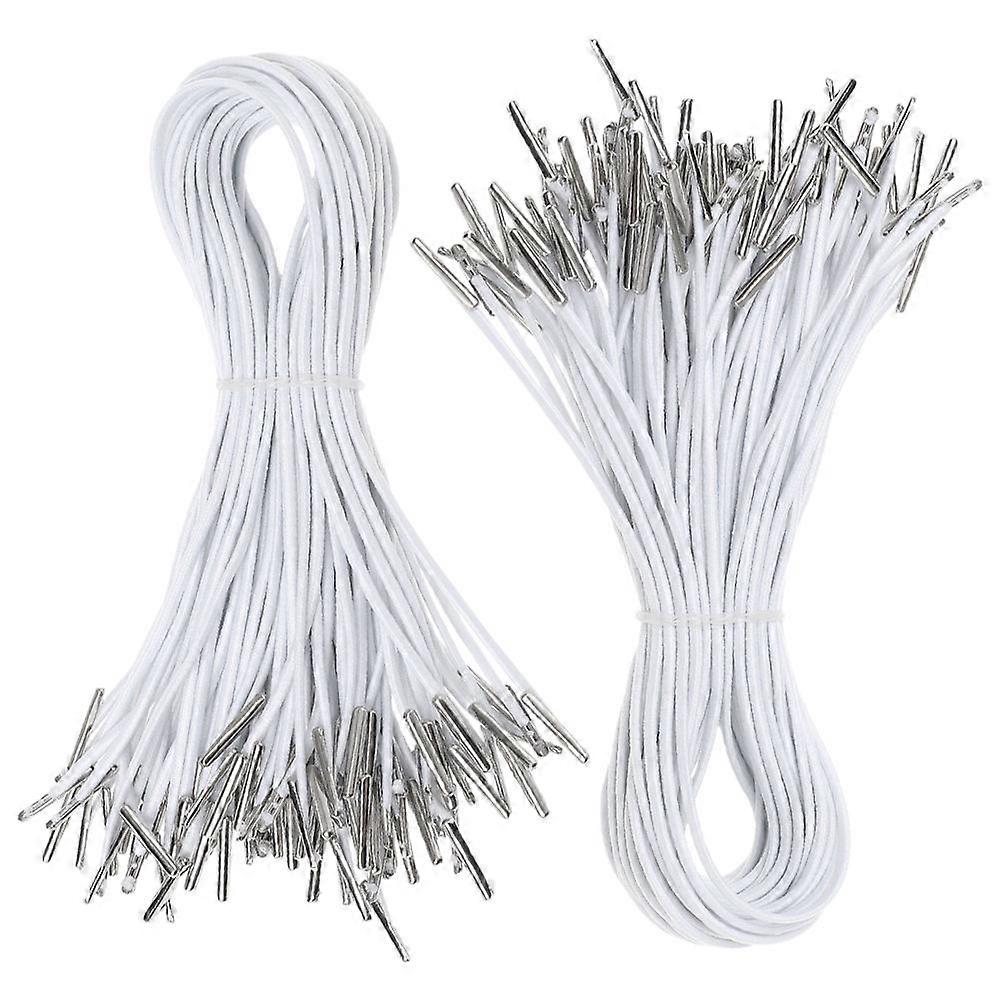 Elastic Cords with Metal Ends for Holding Use 400Pcs White Stretch String