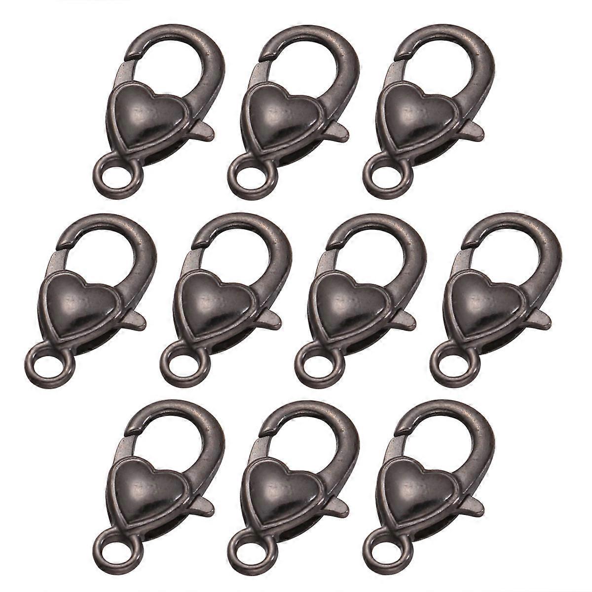 10Pcs Alloy Lobster Hooks Jewelry Component Keychain Accessory Black For DIY Projects