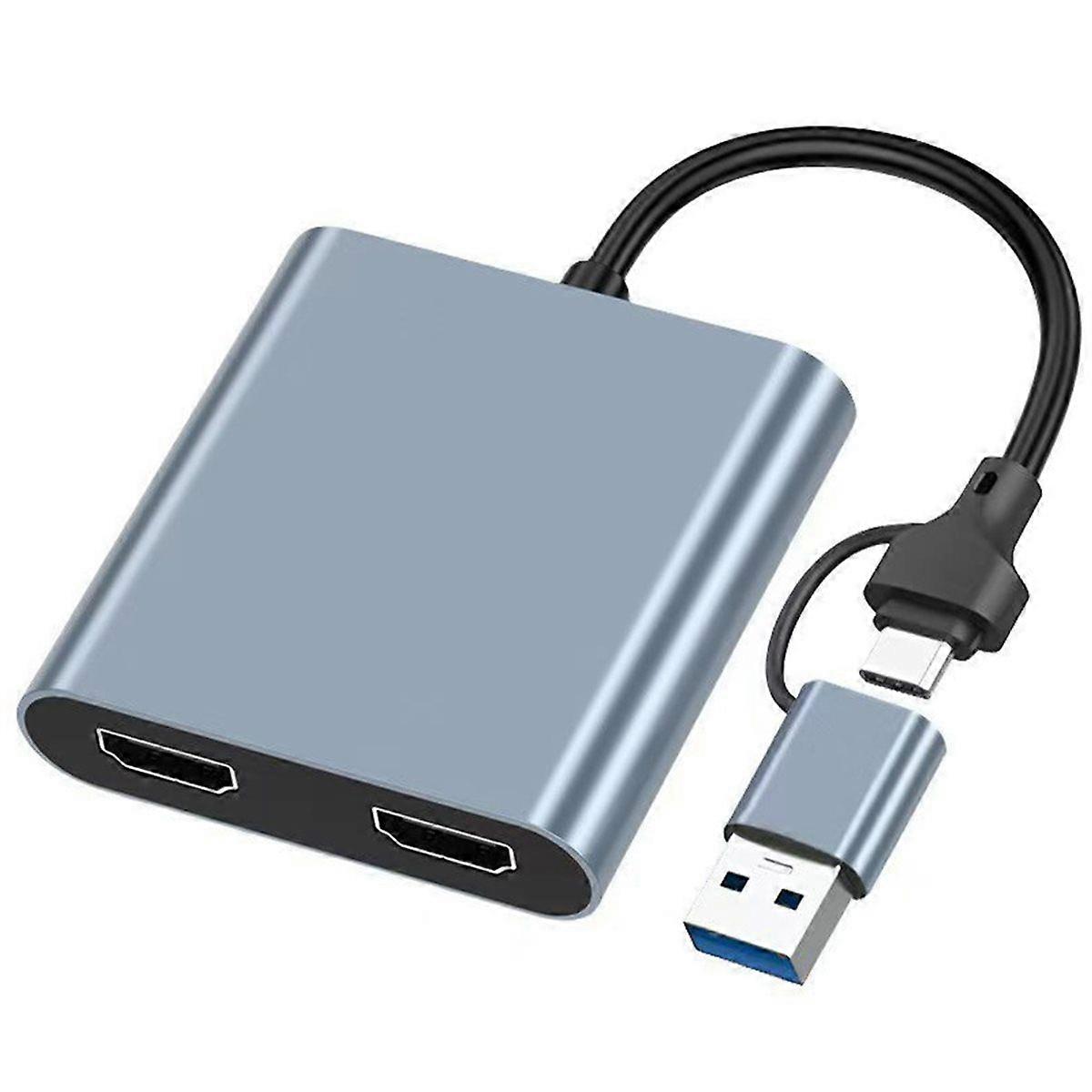 Type-C to Dual -Compatible 4-in-1 Docking Station USB HUB Supports 4K Screen Projection Display Doc