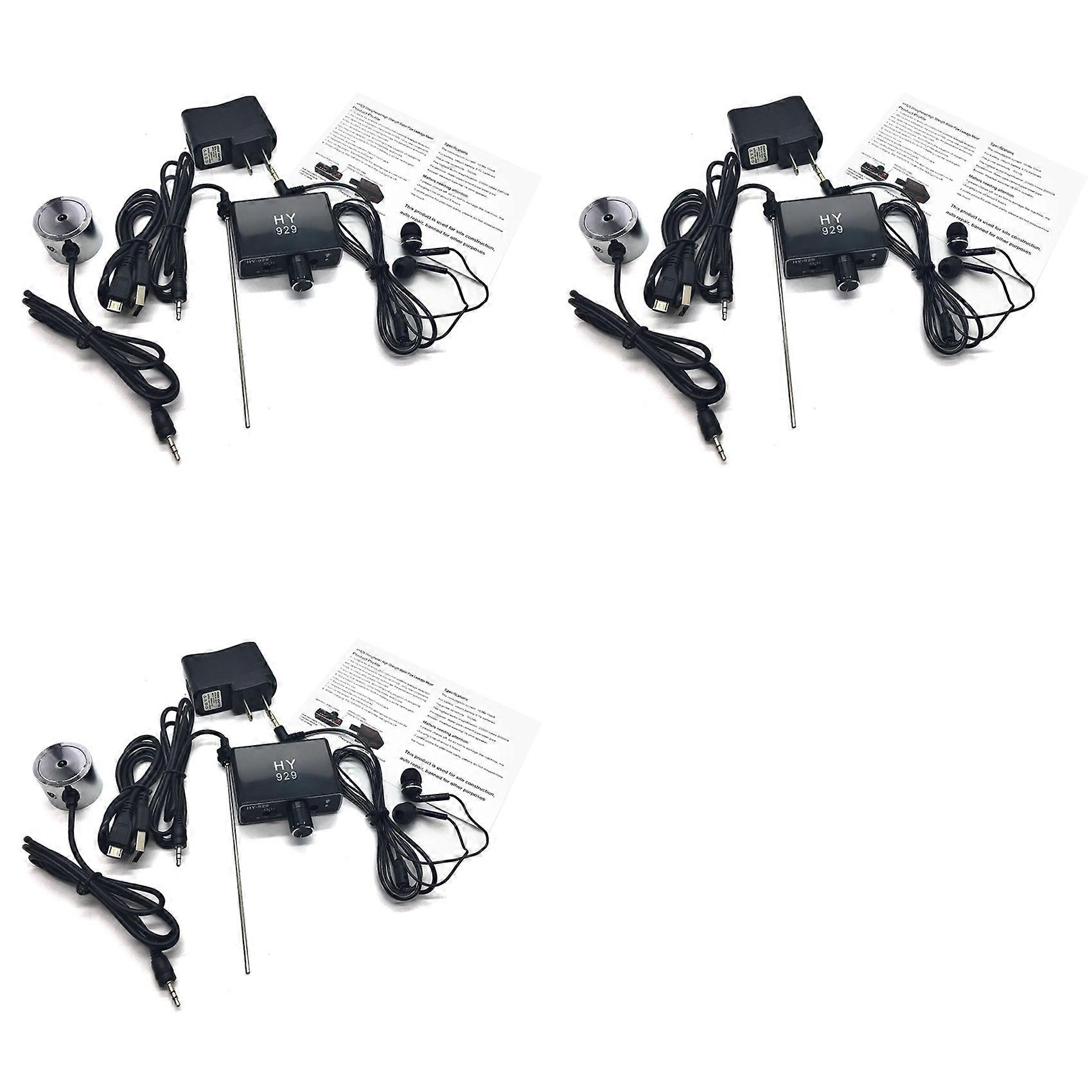 3X Water Pipe Leak Detector Sensor Pipe Leakage Monitor Tester Kit with Dual Probes Earphone Pipeline Locator US