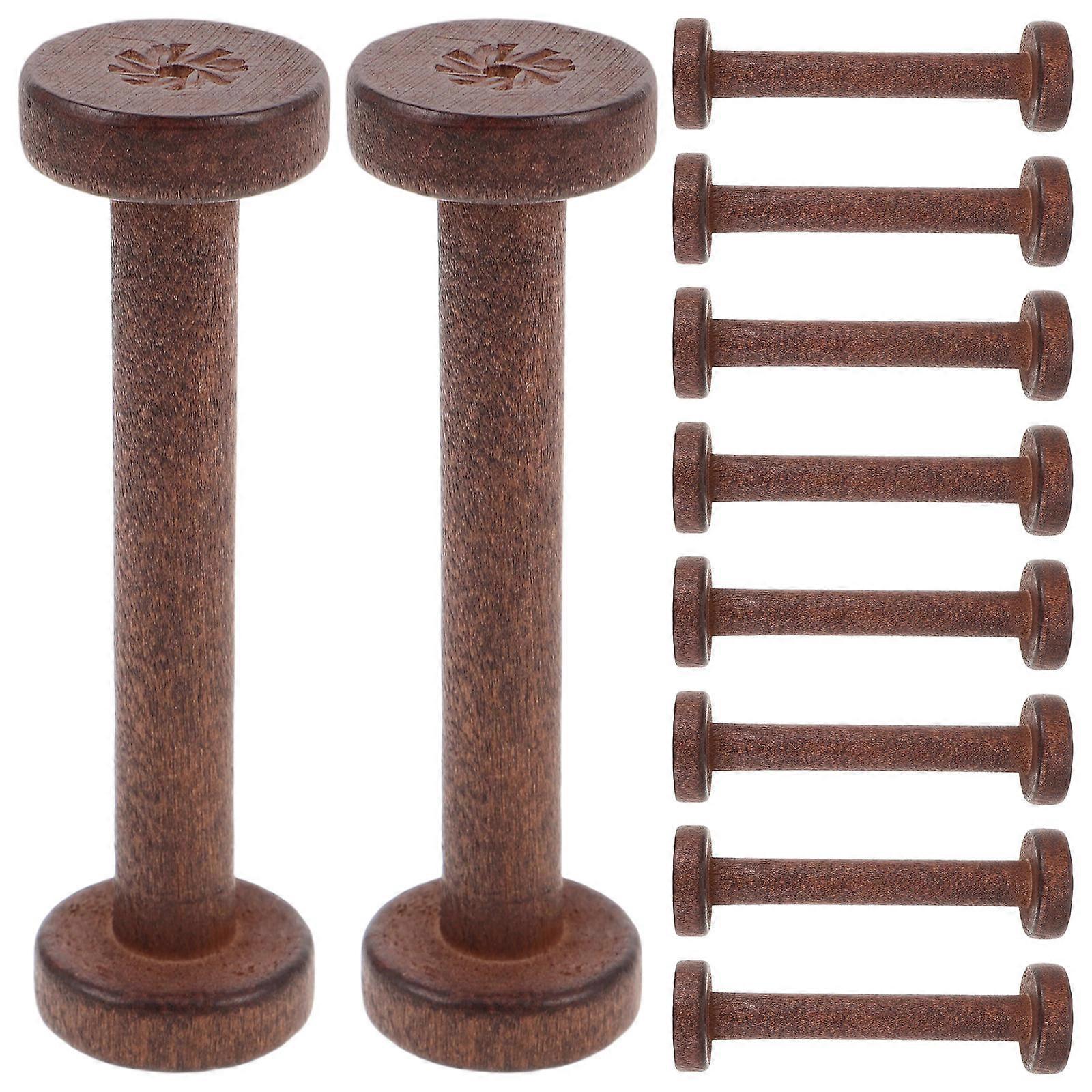 Handmade Wooden Thread Bobbins for Craft with 10Pcs Sewing Spools