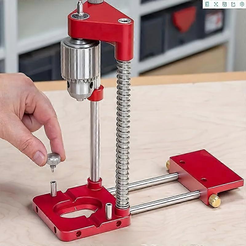 Woodworking Drill Guide with Fence, Adjustable Depth Control, Drill Press Jig for Precise Holes