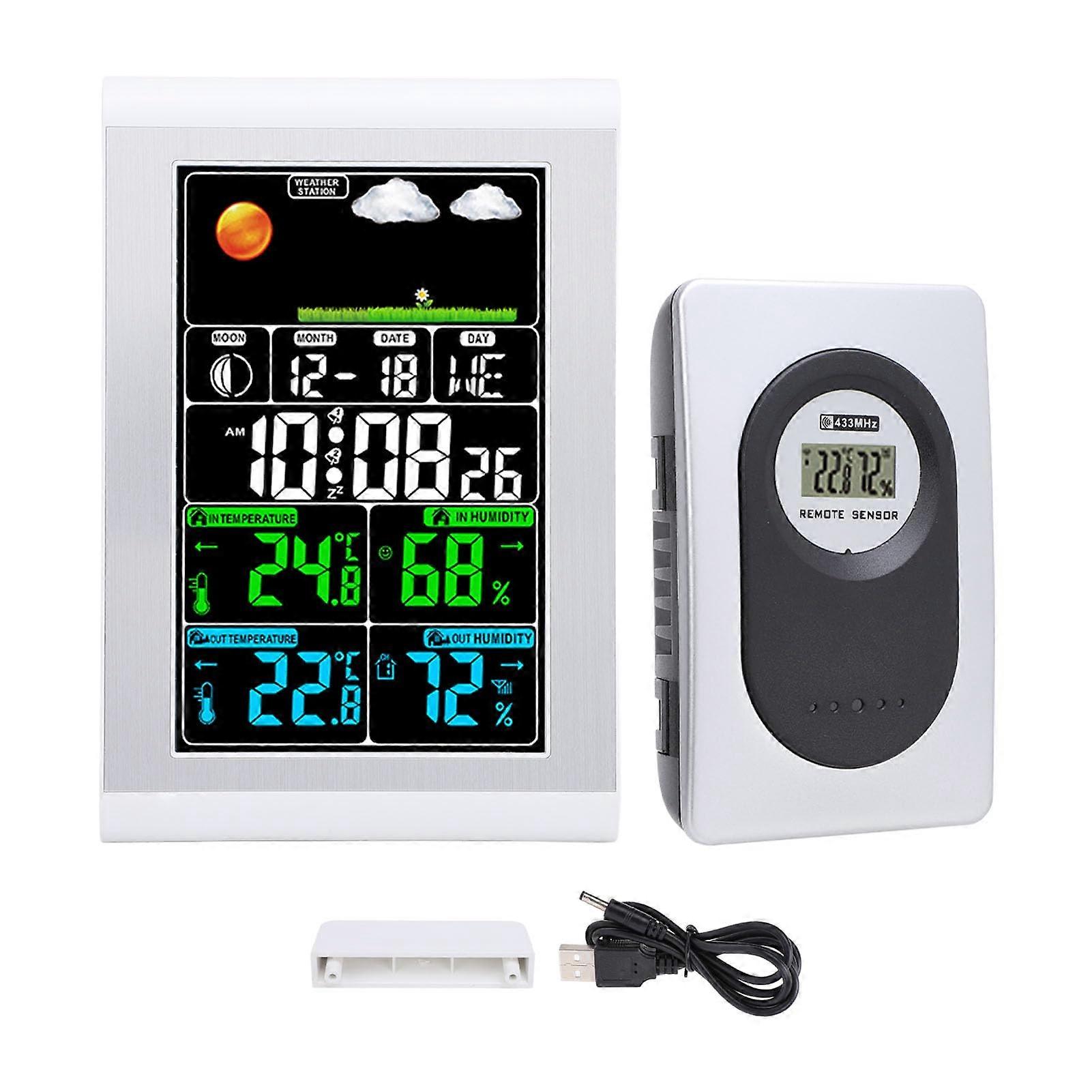 Digital Weather Station with Wireless Indoor Outdoor Thermometer, Color Display and Forecast