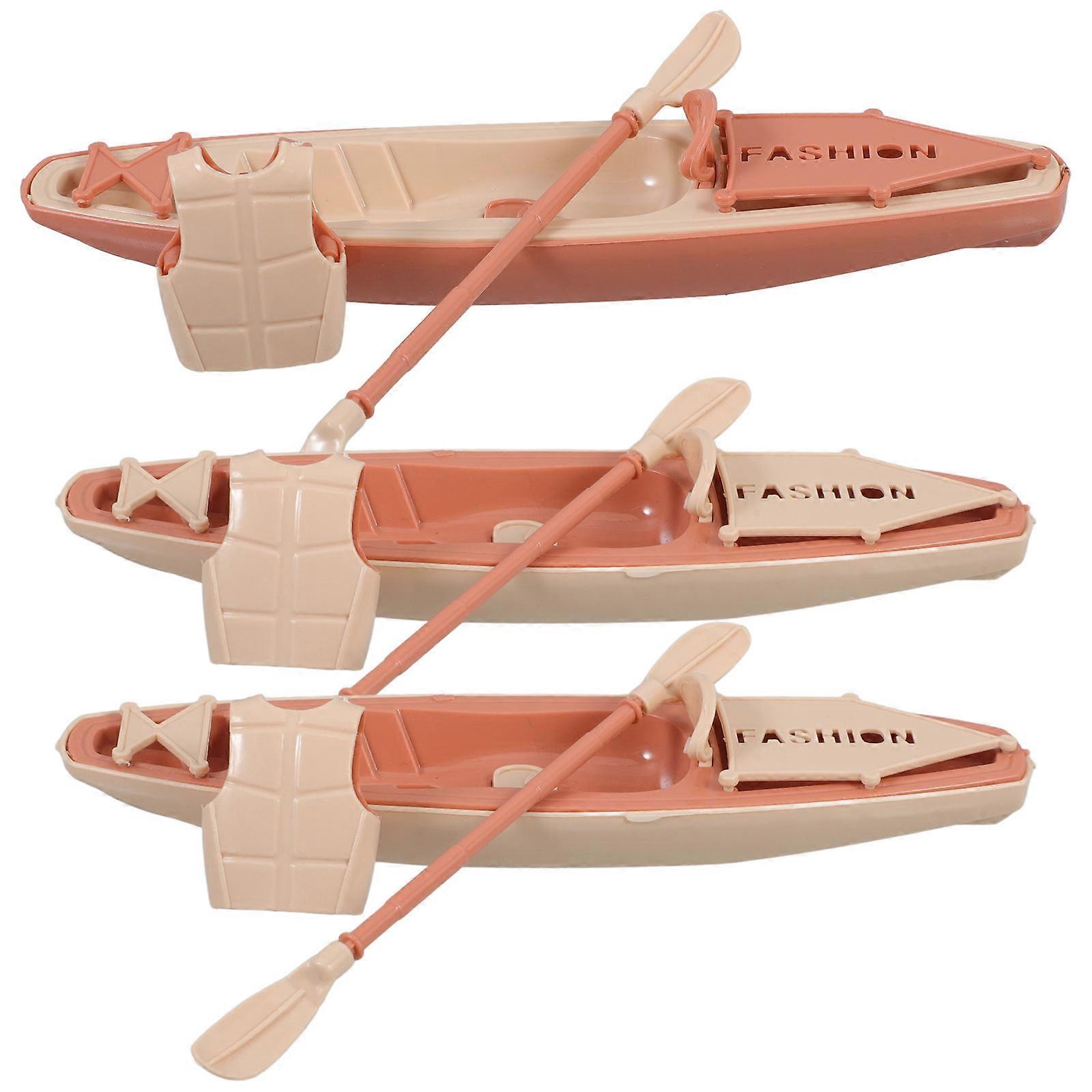 Plastic Canoe Model Decorative 1Set Tabletop Plastic Boat Decor for Bedroom